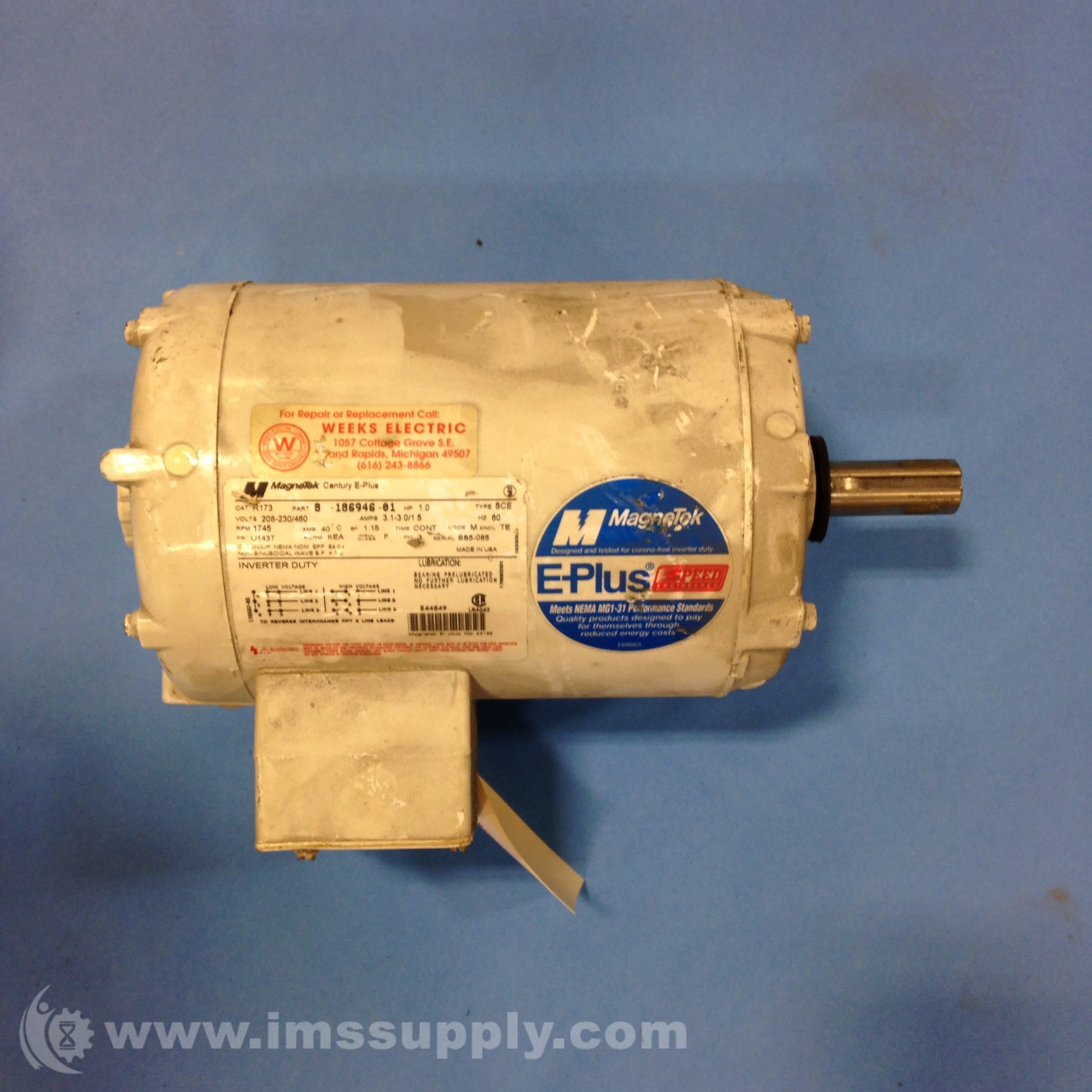 Magnetek R173 Motor 1745rpm U143t Frame 1hp Motor Ims Supply