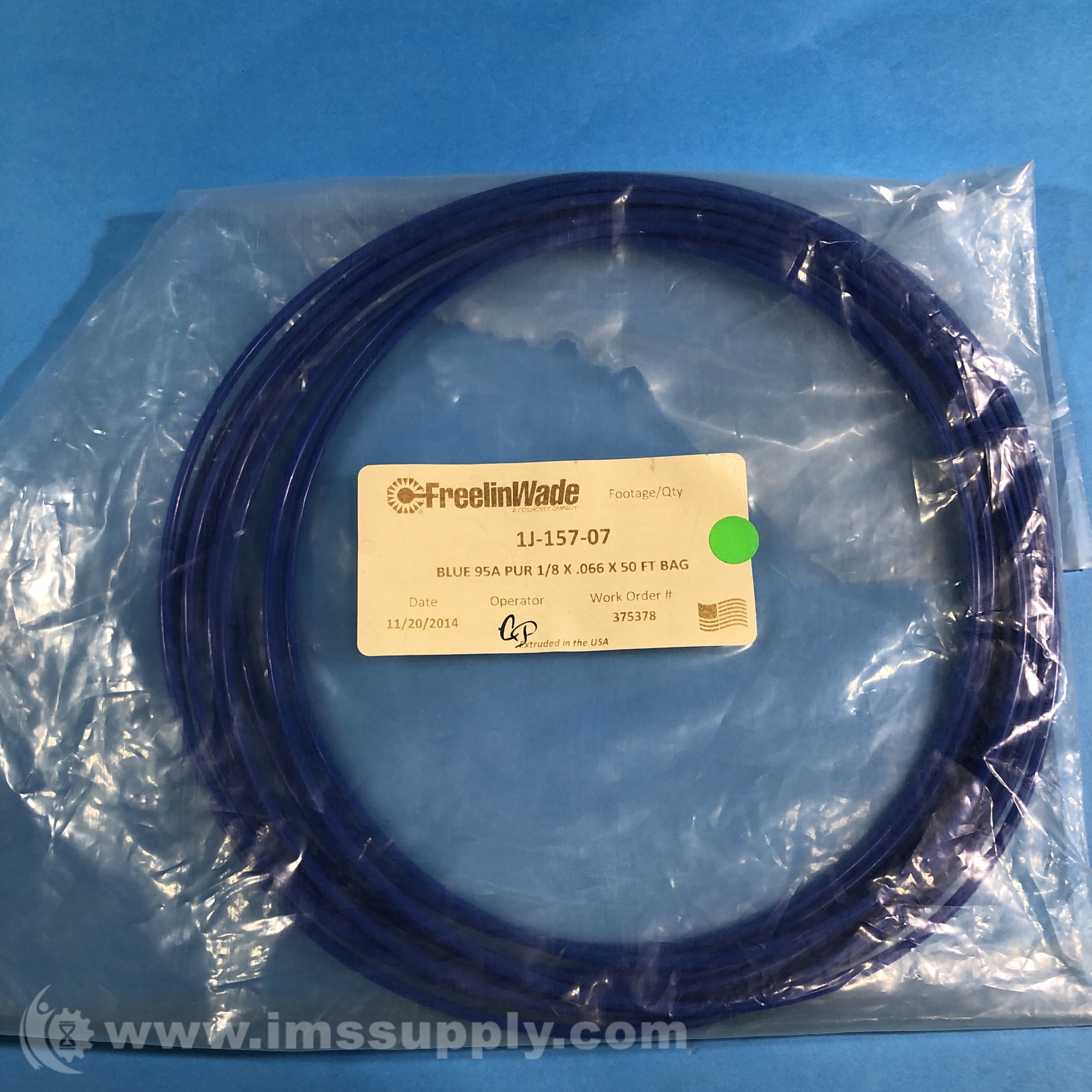 Freelin Wade 1J15707 Tubing, Blue 95A PUR IMS Supply