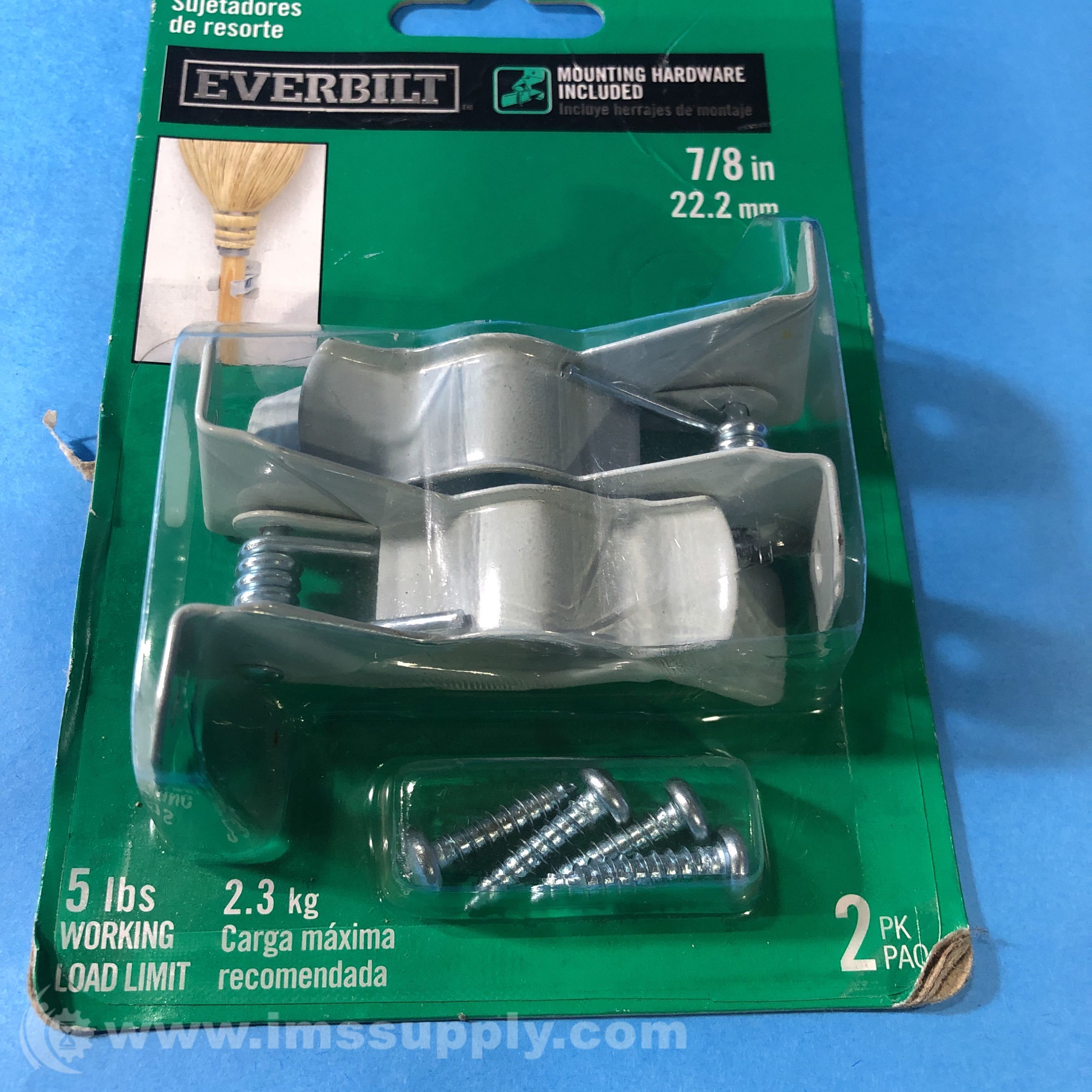 Everbilt 568 117 Pack of 2 White Spring Grip Wall Mounted Hooks IMS Supply