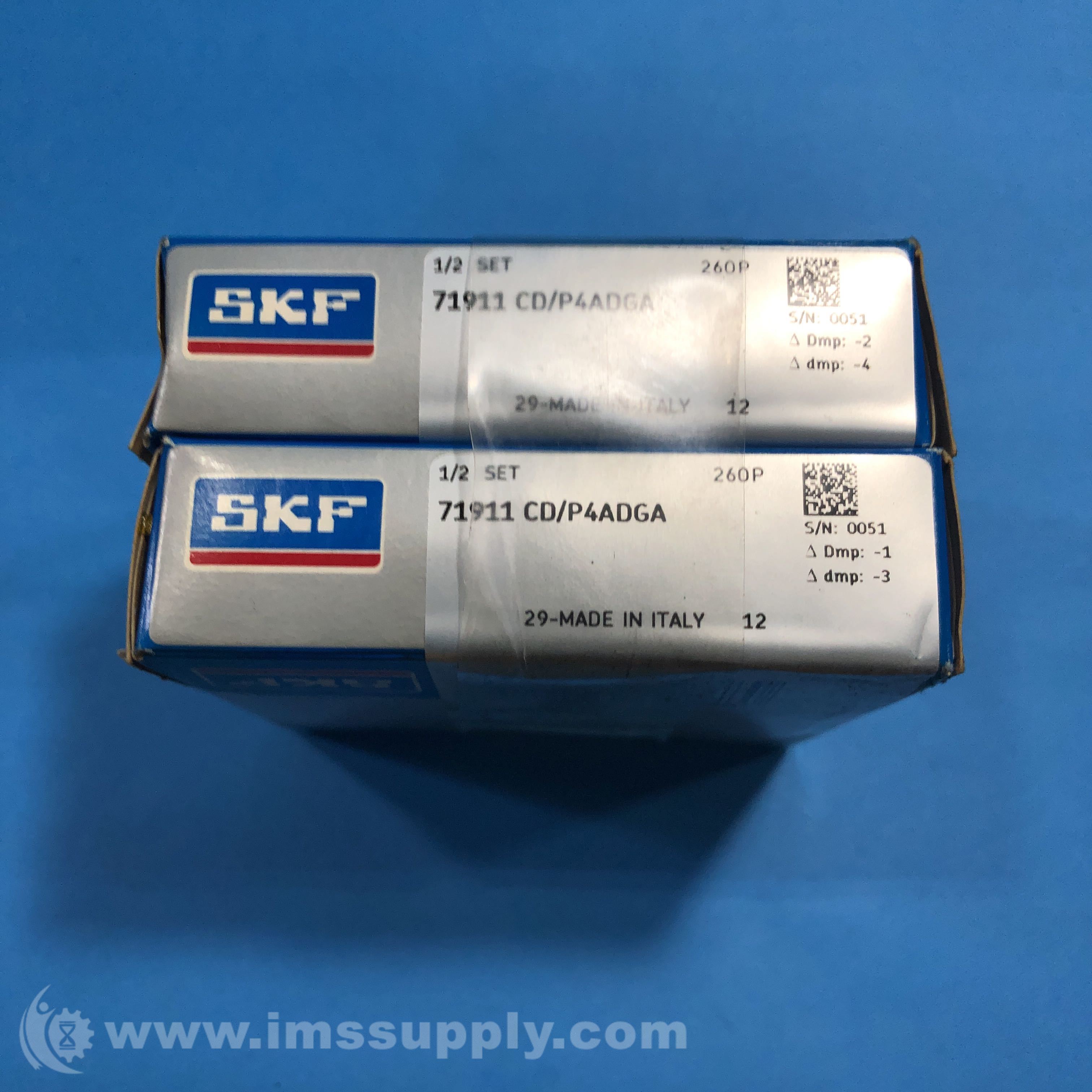 SKF 71911 CD/P4ADGA Super-Precision Ball Bearing Set of 2 - IMS Supply