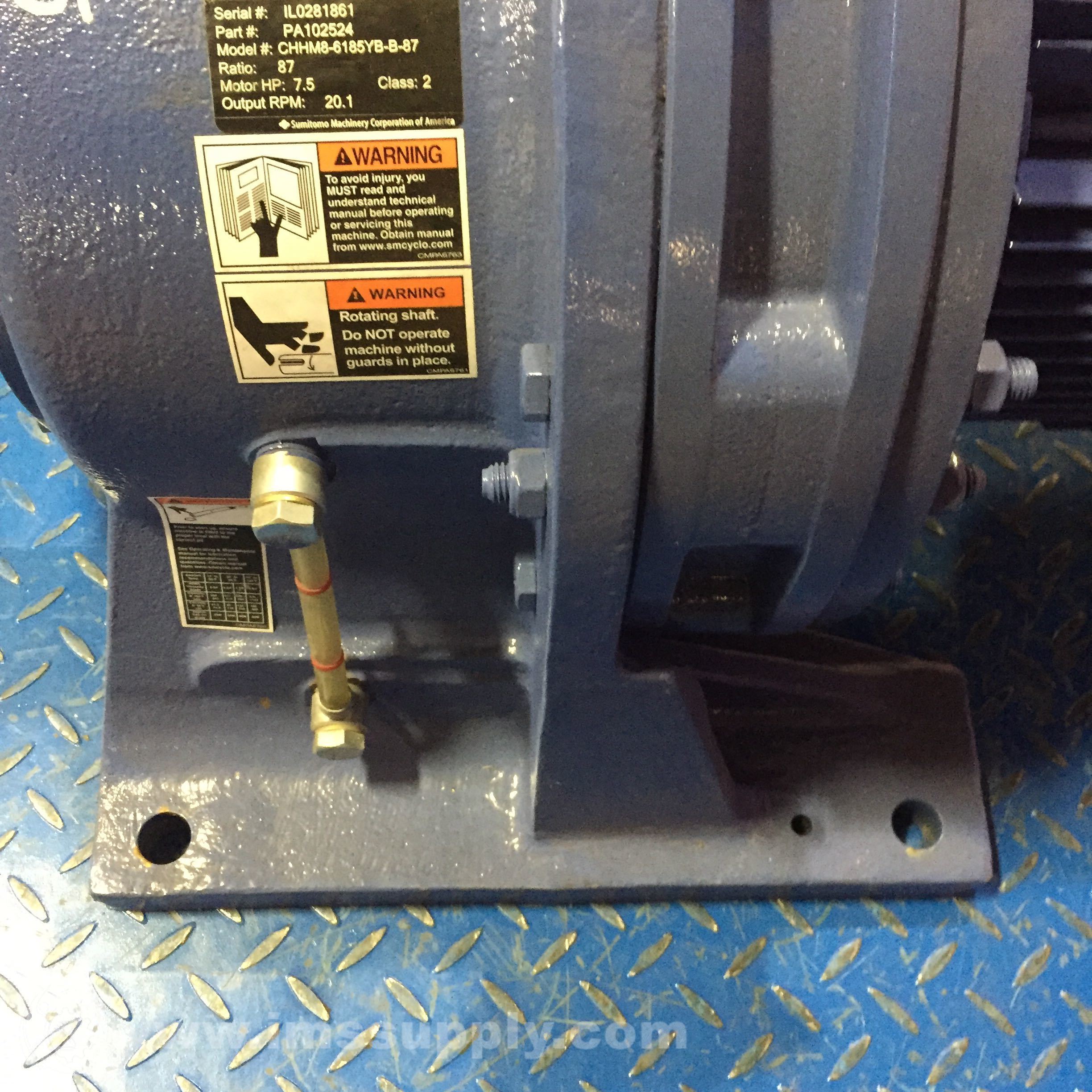 チミモッチ Sumitomo CHHM8-6185YB-B-87 Sm-Cyclo Induction Motor - IMS Supply