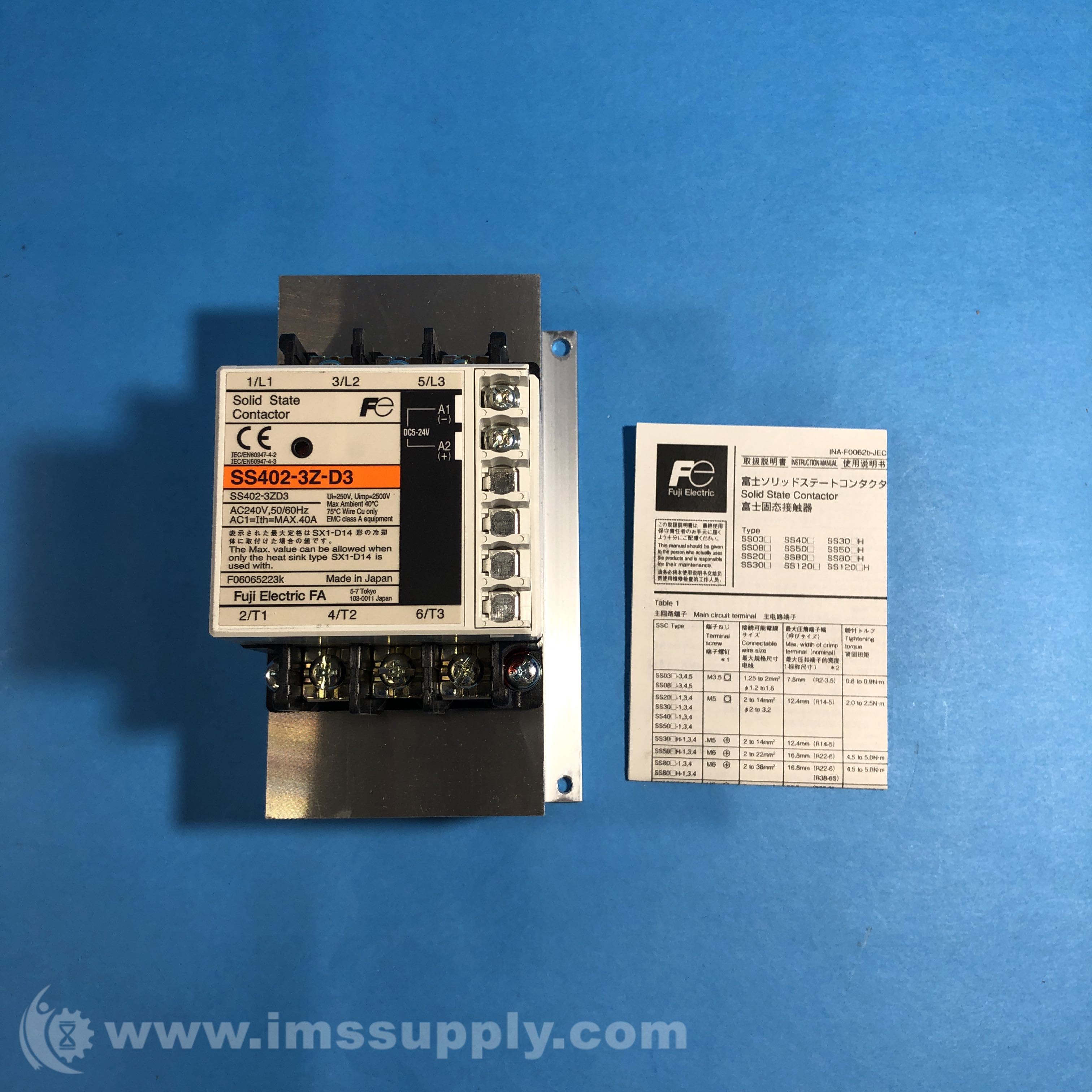 Fuji Electric SS402-3Z-D3/F Solid State Contactor - IMS Supply
