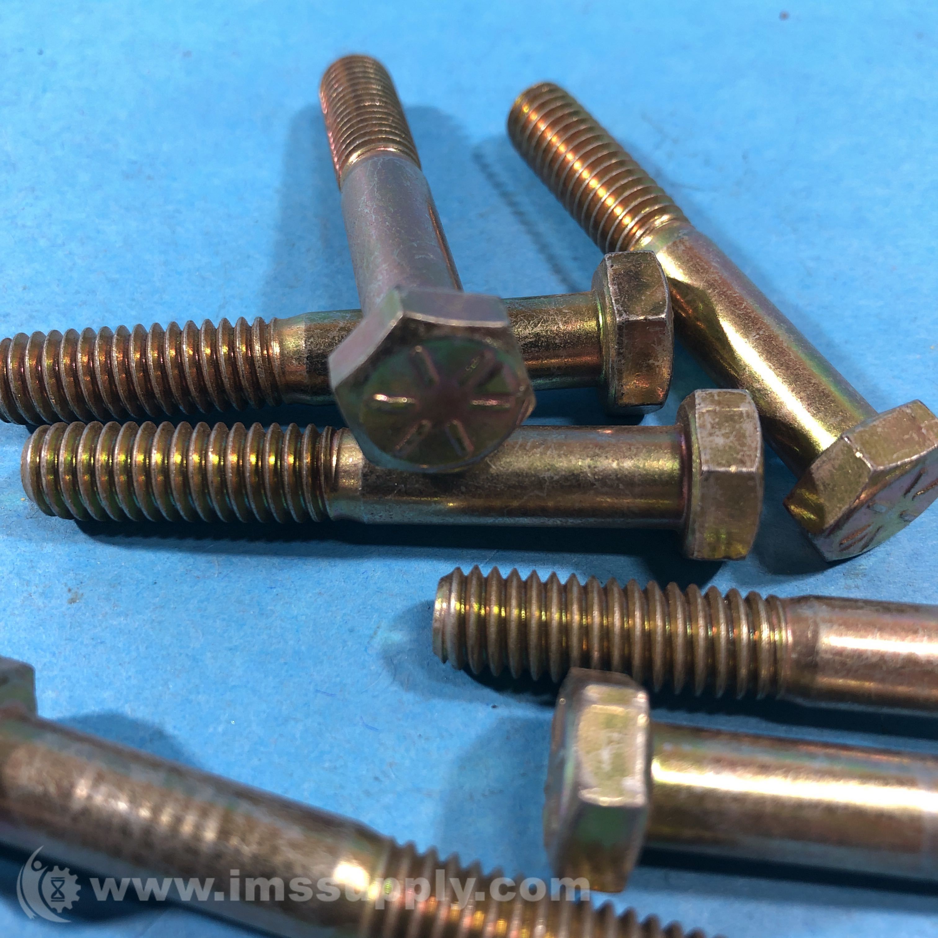 Infasco Pack of 7 Grade 8 Zinc Yellow Plated Hex Head Screws IMS Supply