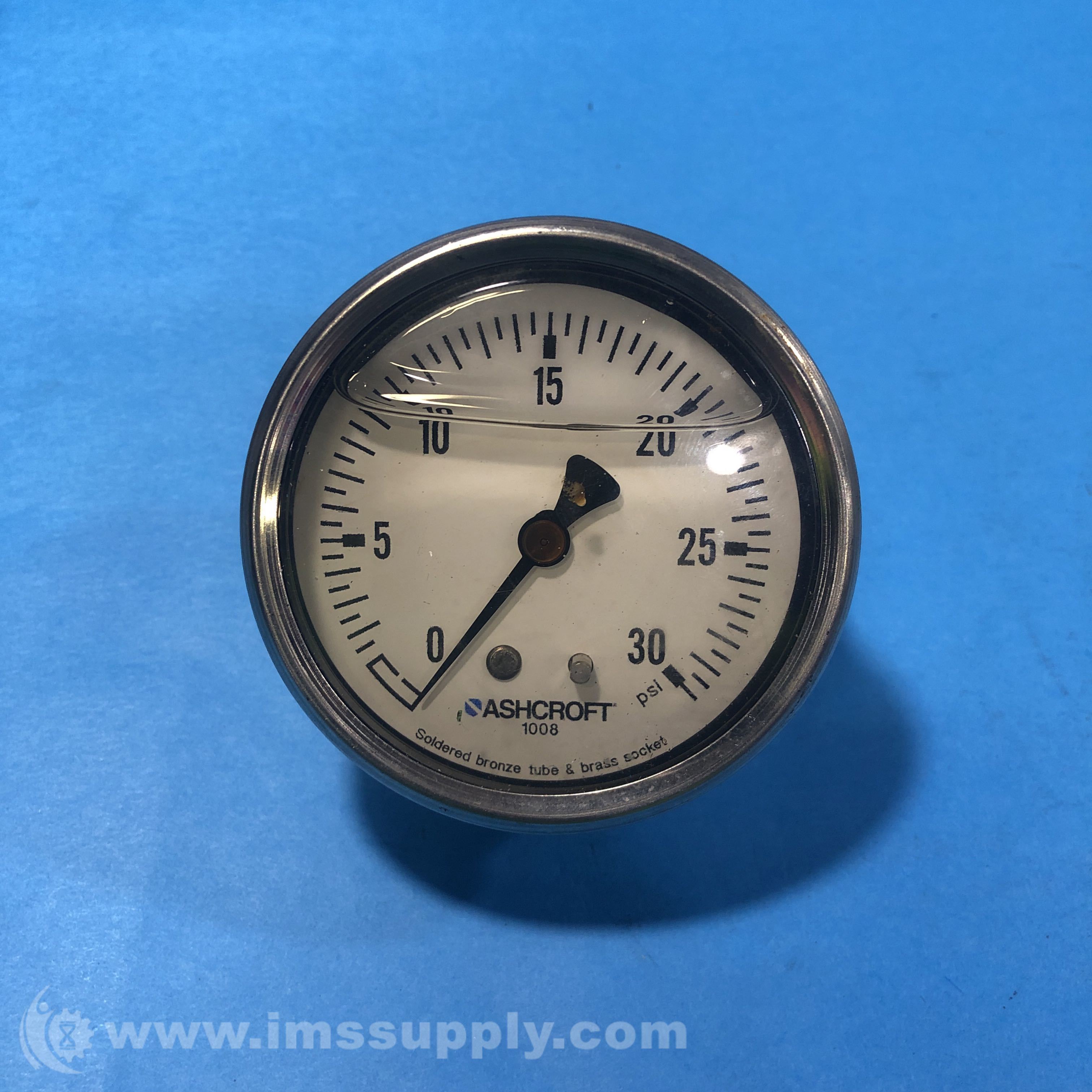 Ashcroft 1724 Liquid Filled Fuel Pressure Gauge, 030 PSI IMS Supply