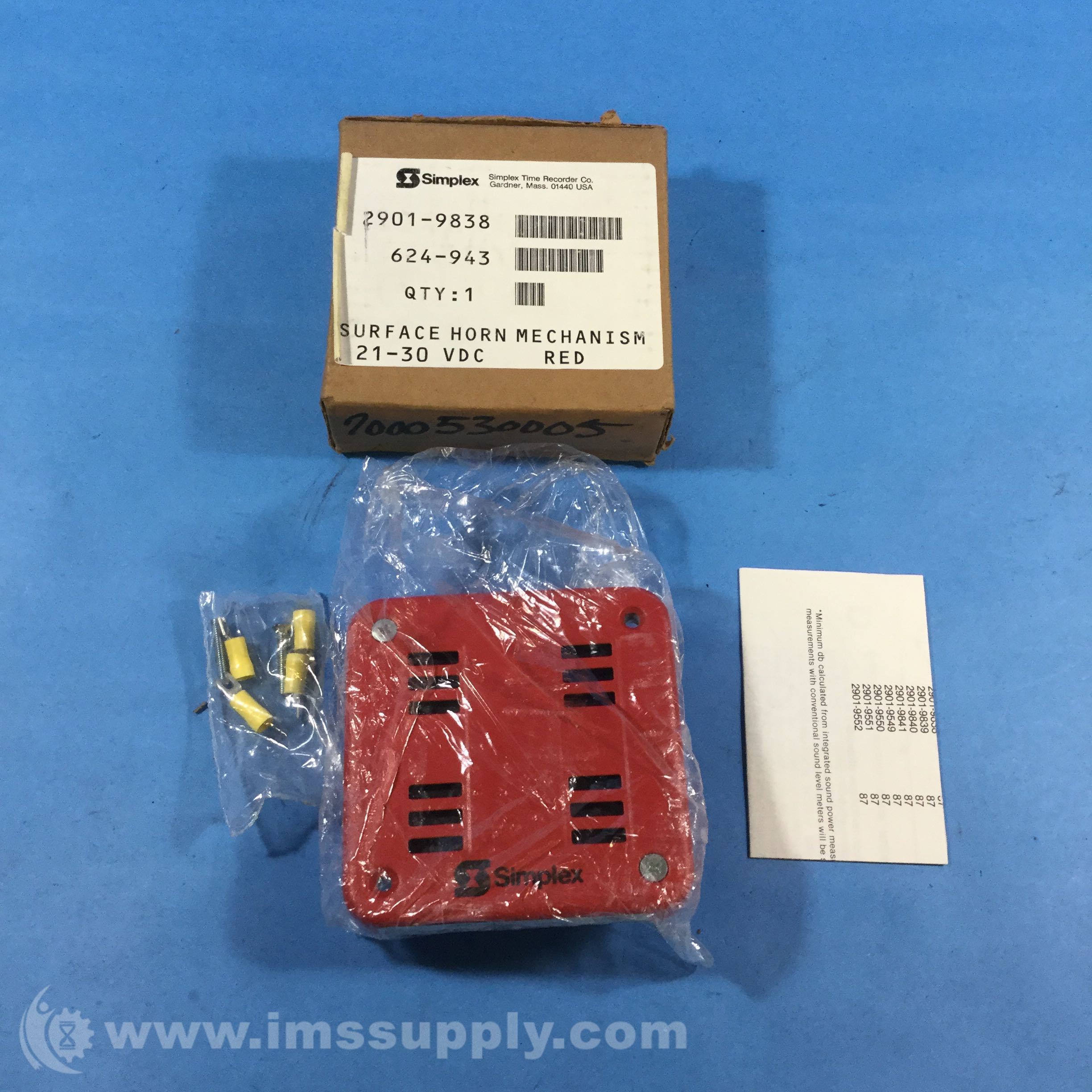Simplex 2901-9838 Fire Alarm Red Flash Horn Strobe Wall Mount Set - IMS ...