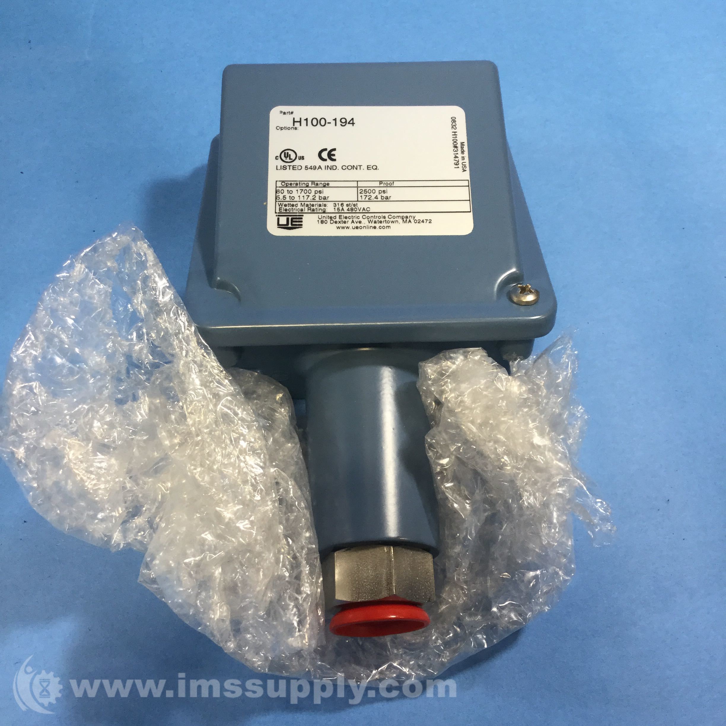 United Electric Controls H100194 Pressure Switch 80/1700 (95331) IMS