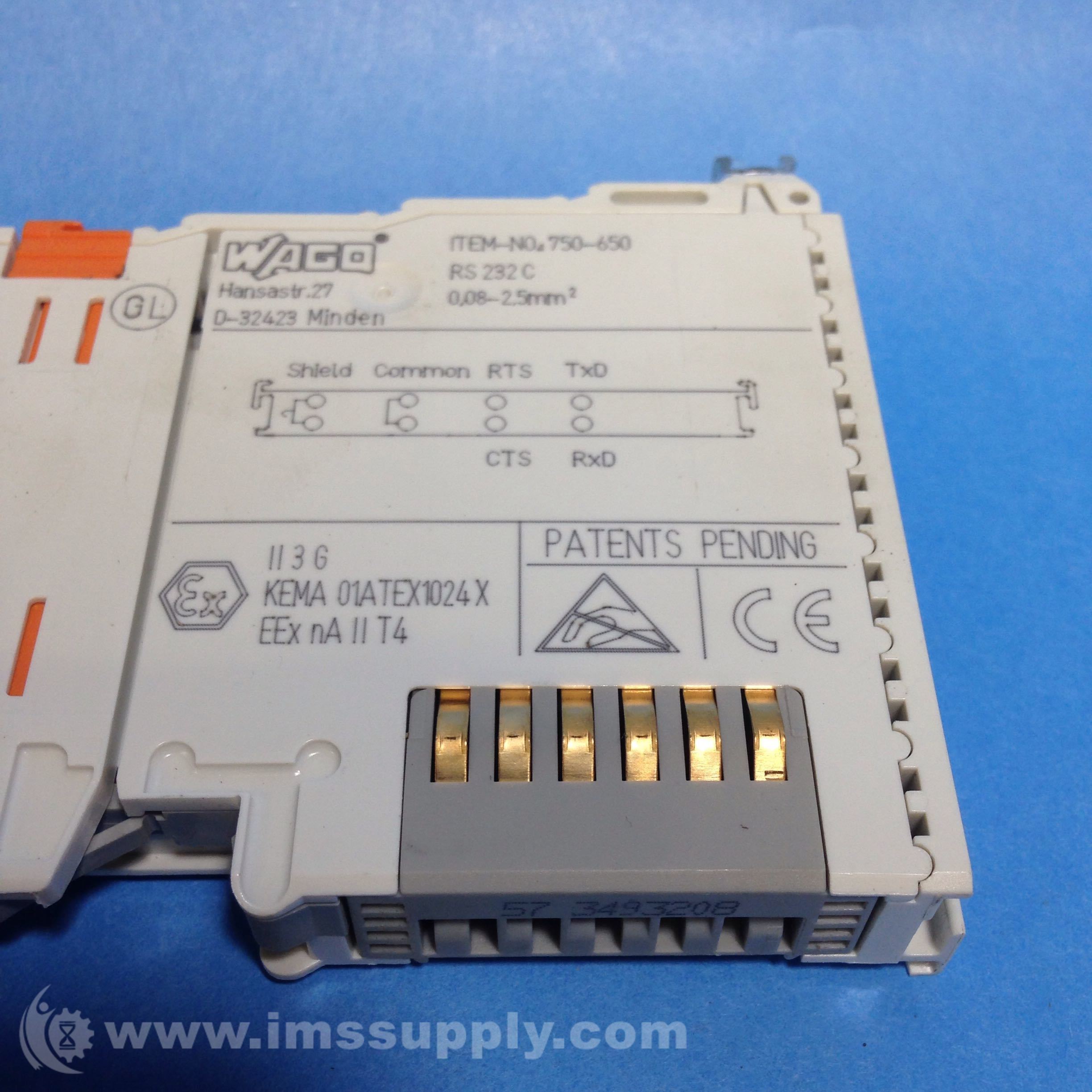 Wago 750-650 RS-232 C Serial Interface - IMS Supply