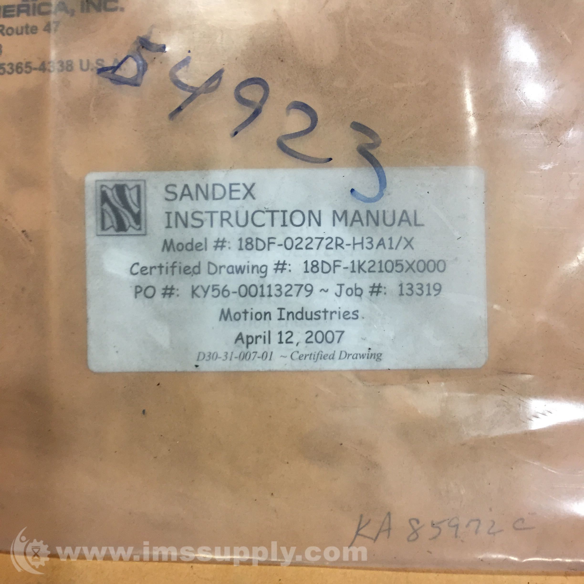 Sankyo Seisakusho 18DF-02272R-H3A1/X Indexing Drive, DF Sankyo Seisakusho 18DF-02272R-H3A1/X Indexing Drive, DF