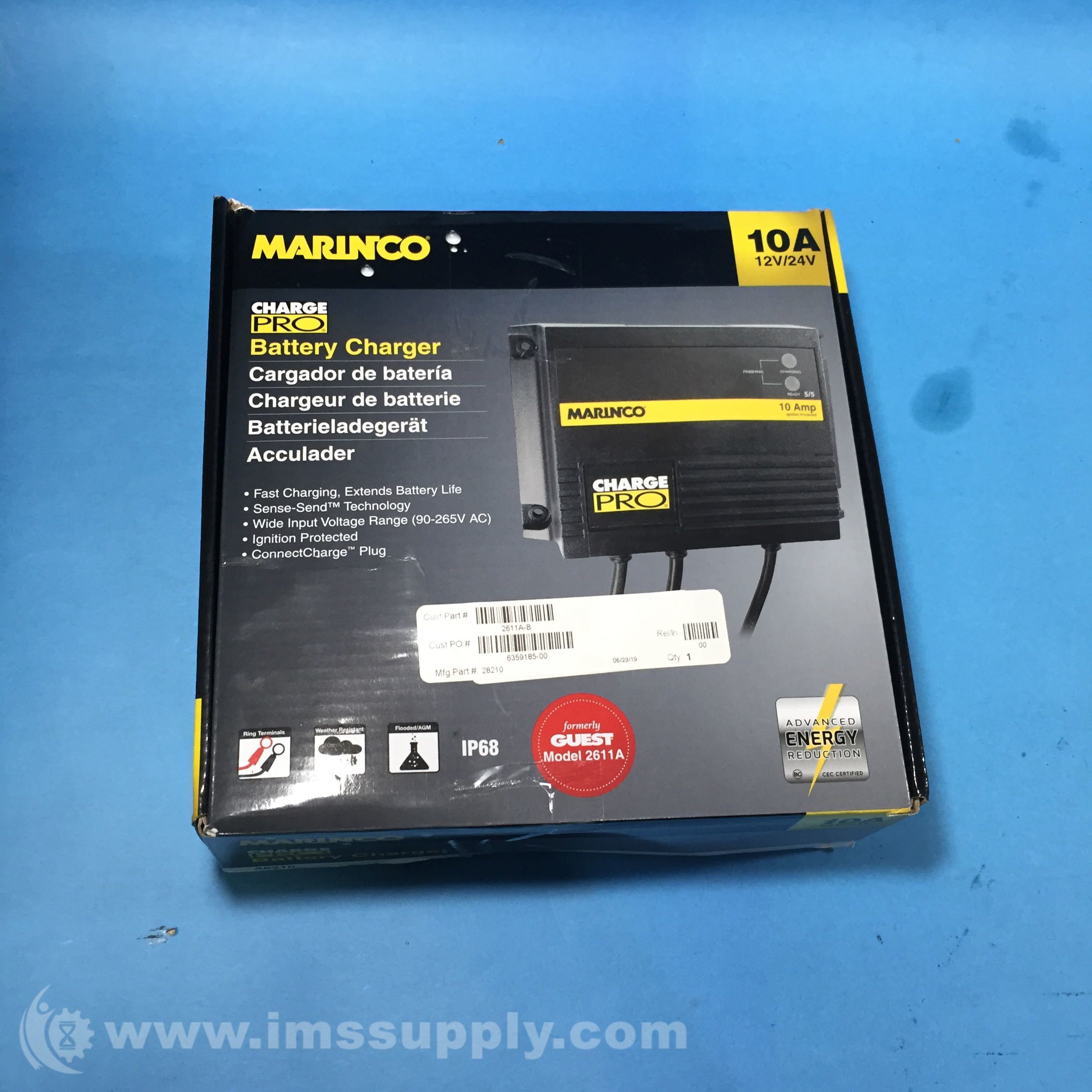 Marinco Power Products 28210 Charger 10A / 12/24V 2 Bank 120V IMS Supply