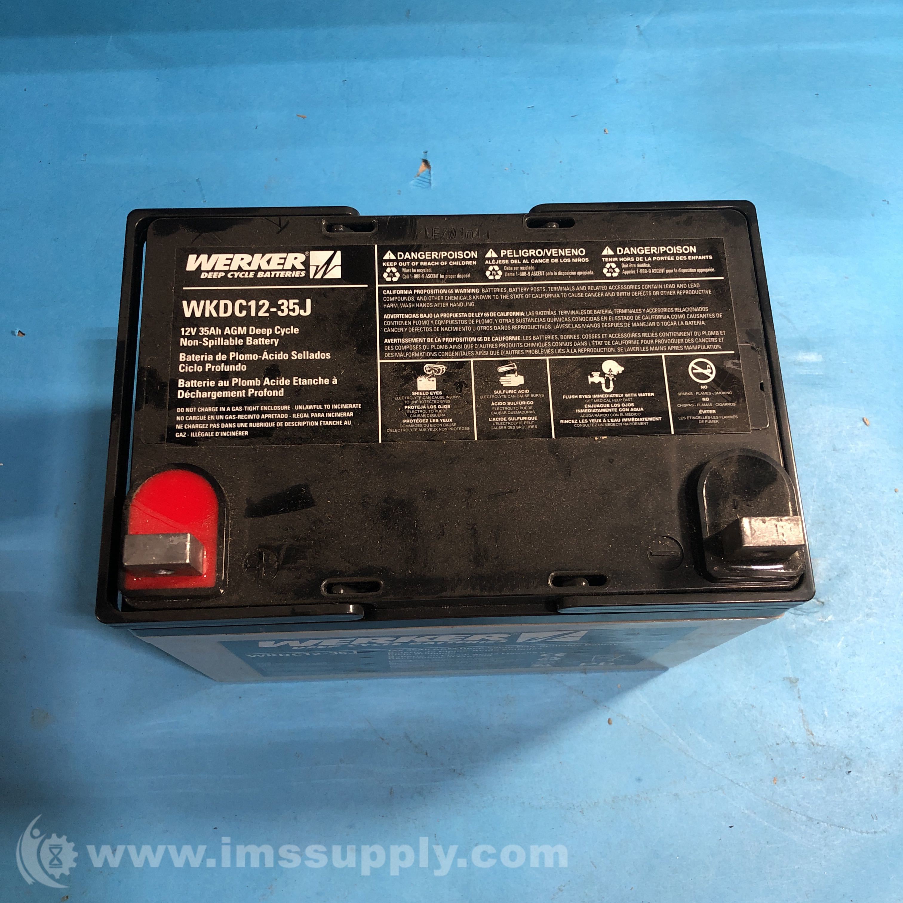 Werker Batteries WKDC1235J Battery, 12V 35 Ah IMS Supply
