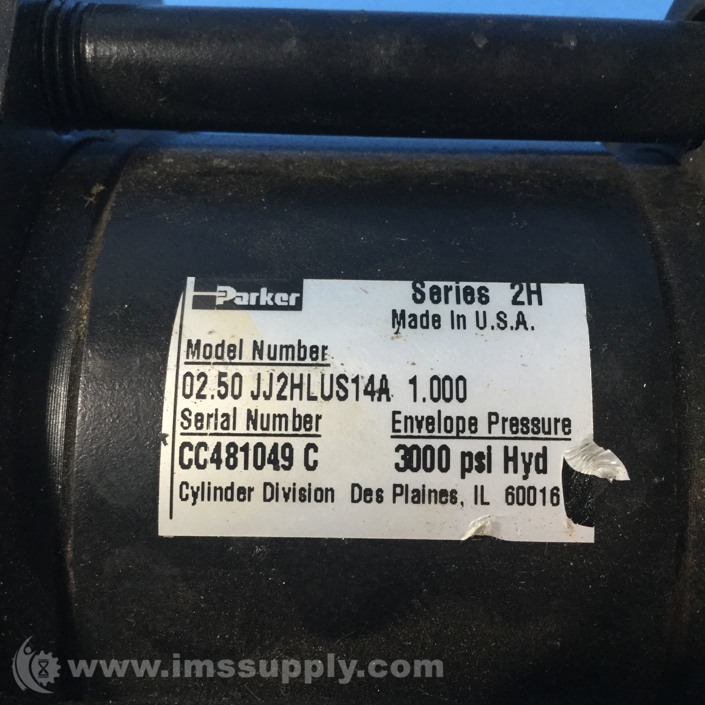 Parker 02.50 JJ2HLUS14A 1.000 Series 2H Hydraulic Cylinder, 300ps IMS Supply