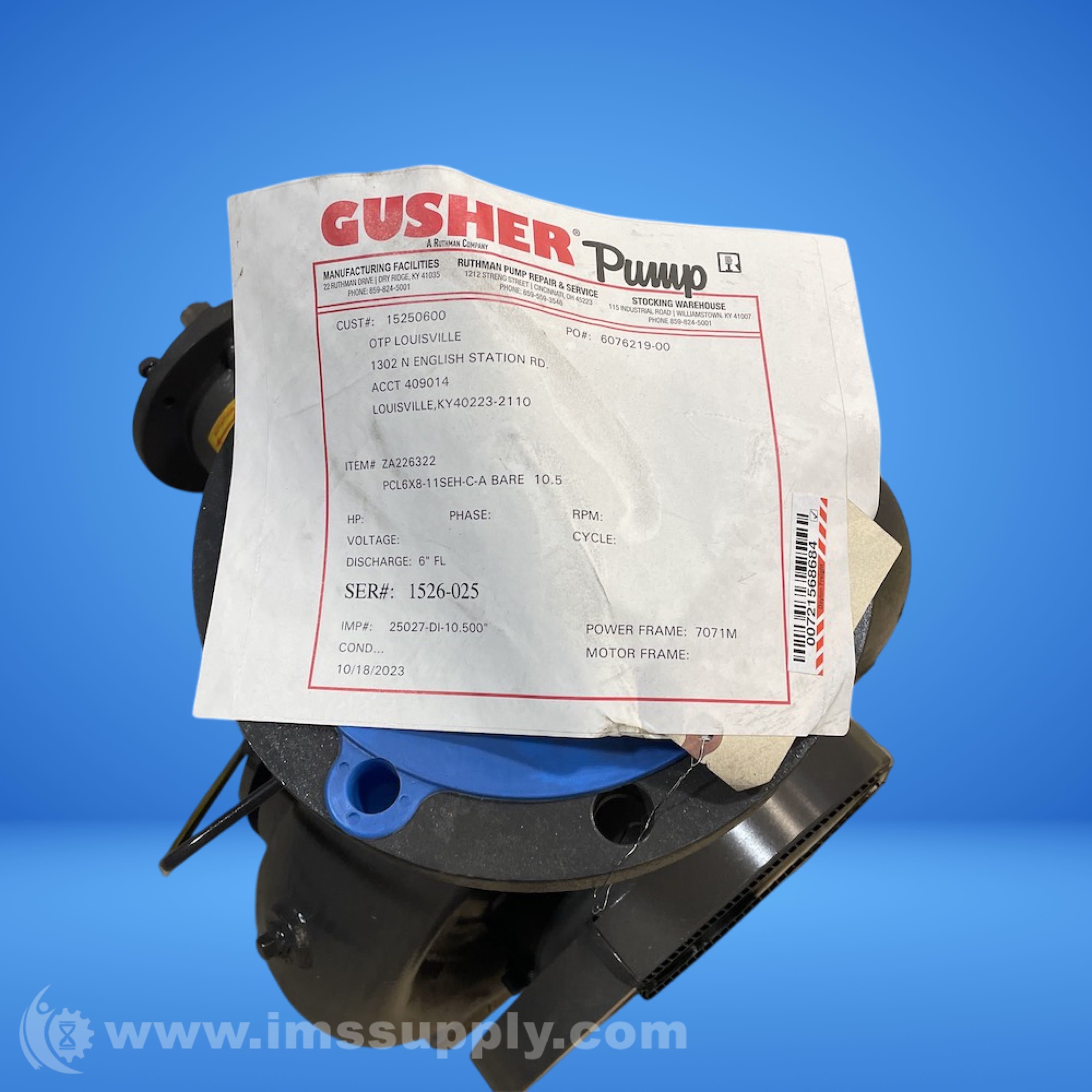 Gusher Pumps PCL6X811SEHCA Centrifugal Pump IMS Supply