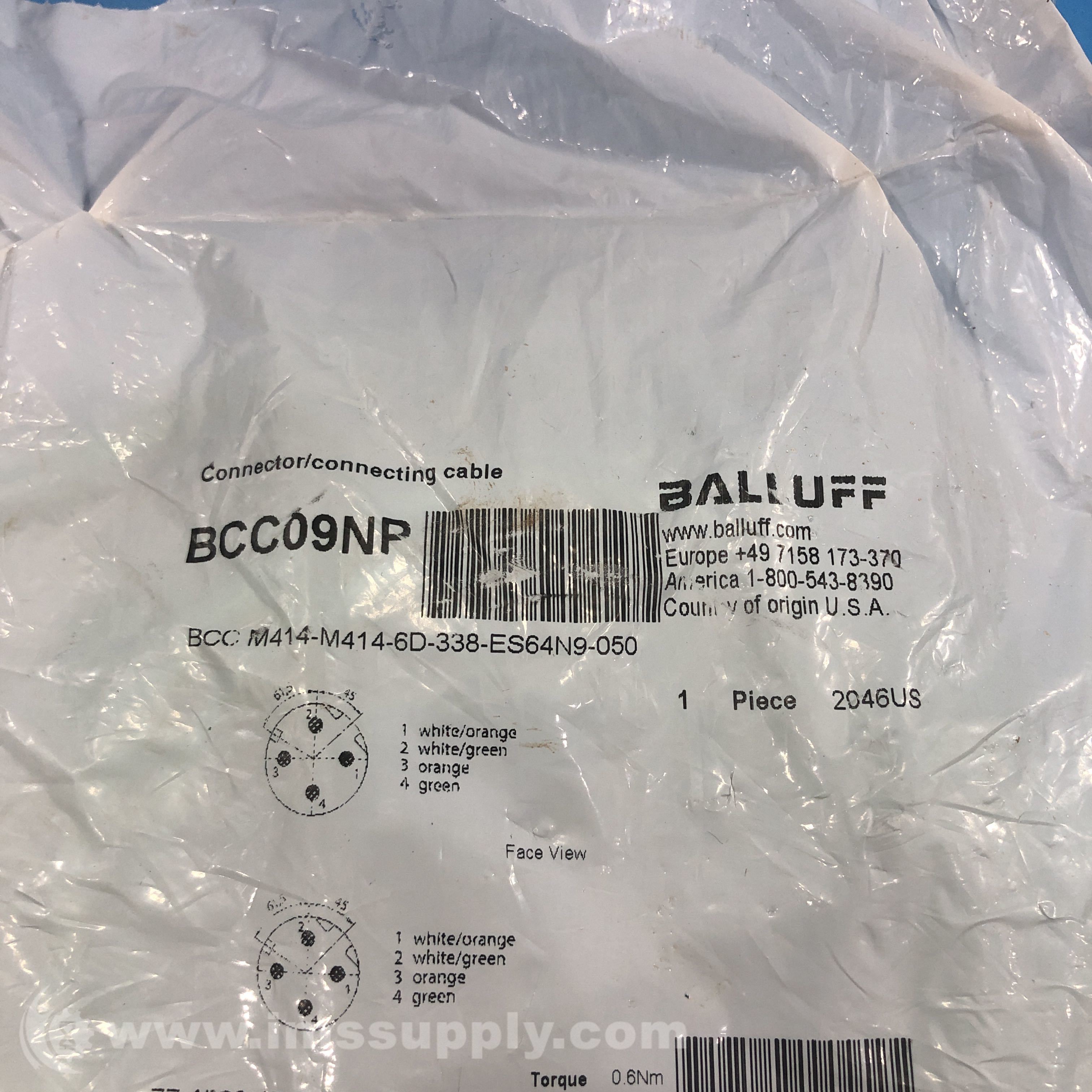 Balluff BCC M414-M414-6D-338-ES64N9-050 Ethernet Cable - IMS Supply