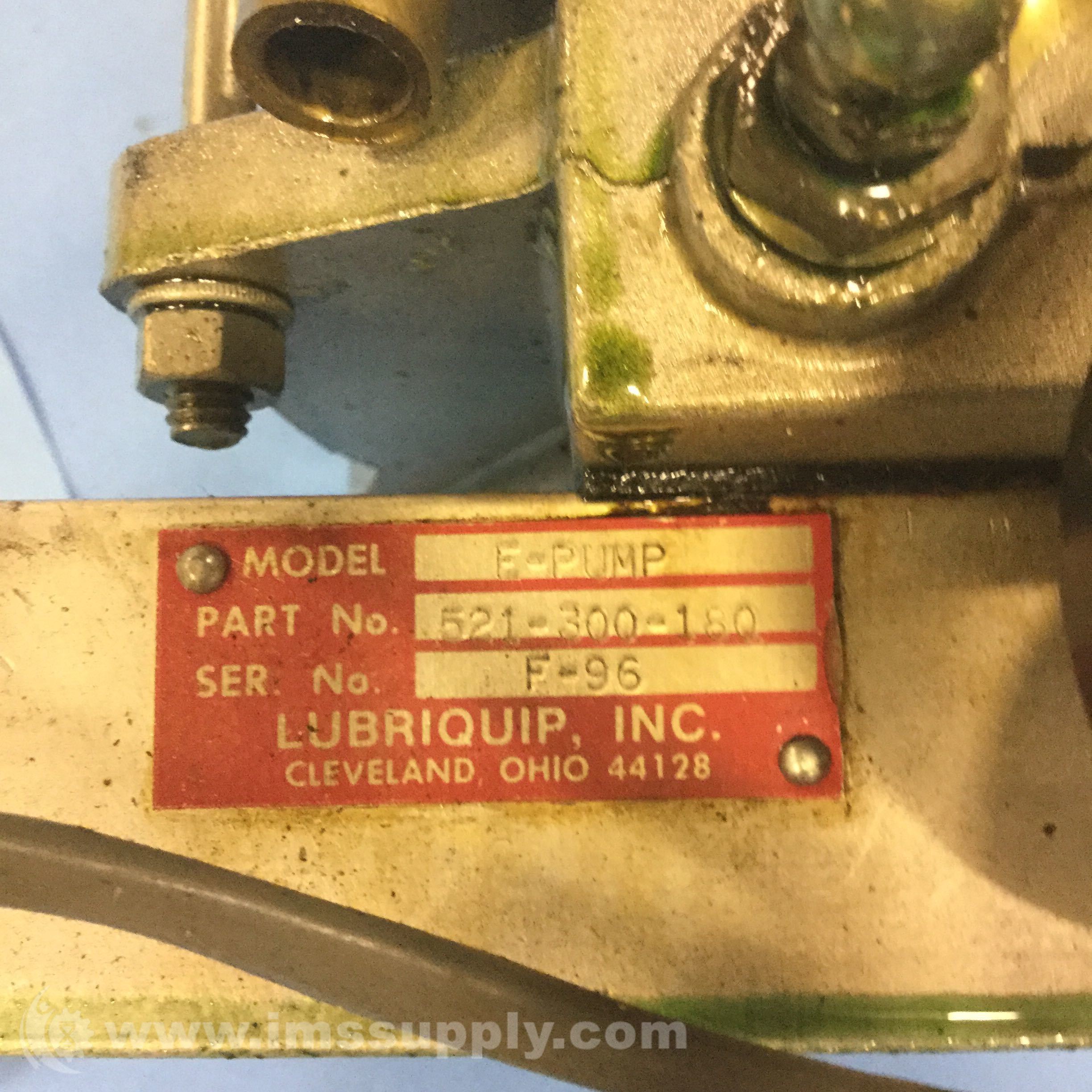 Lubriquip 521300180 Grease Pump, High Pressure IMS Supply