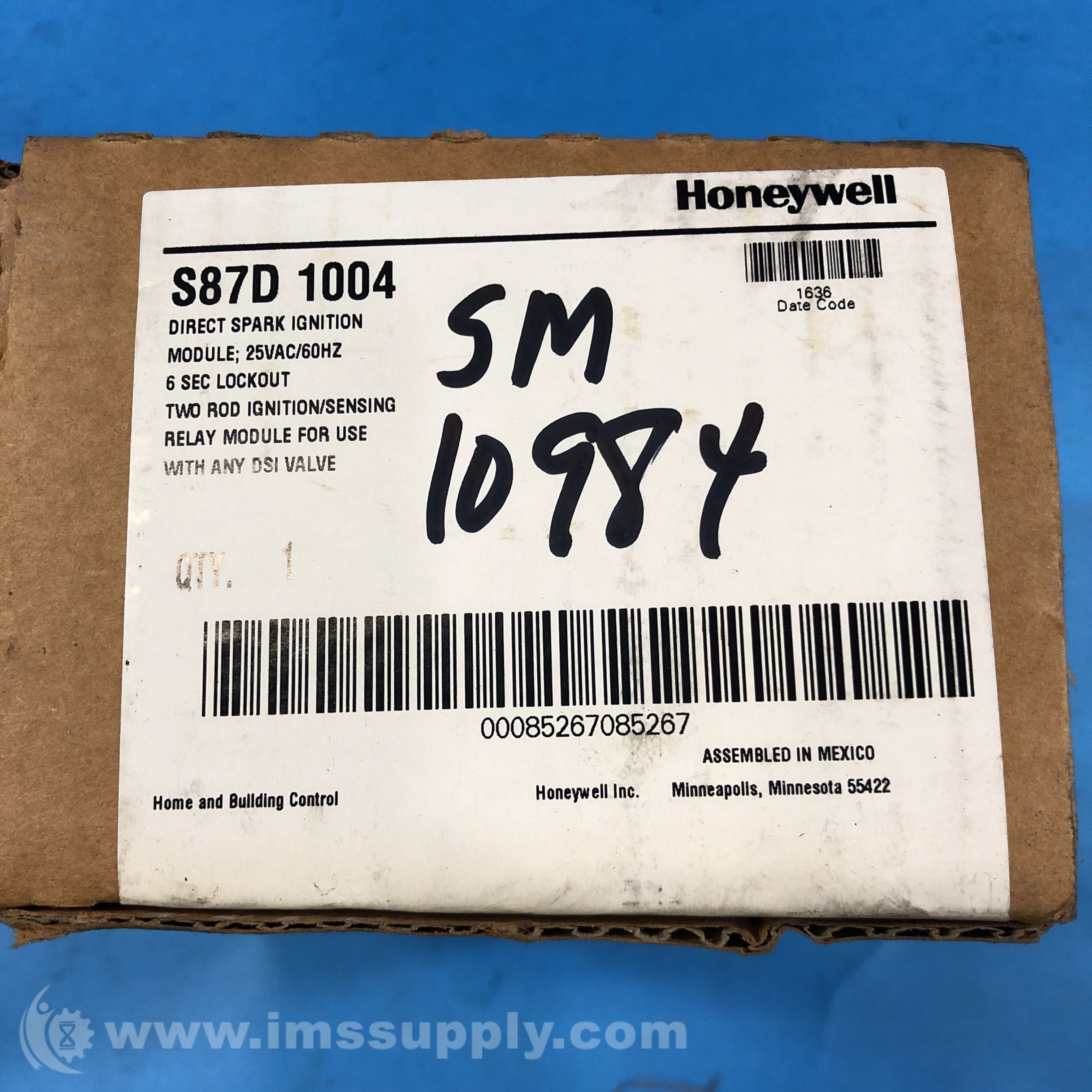 Honeywell S87D1004 Direct Spark Ignition Relay Module IMS Supply
