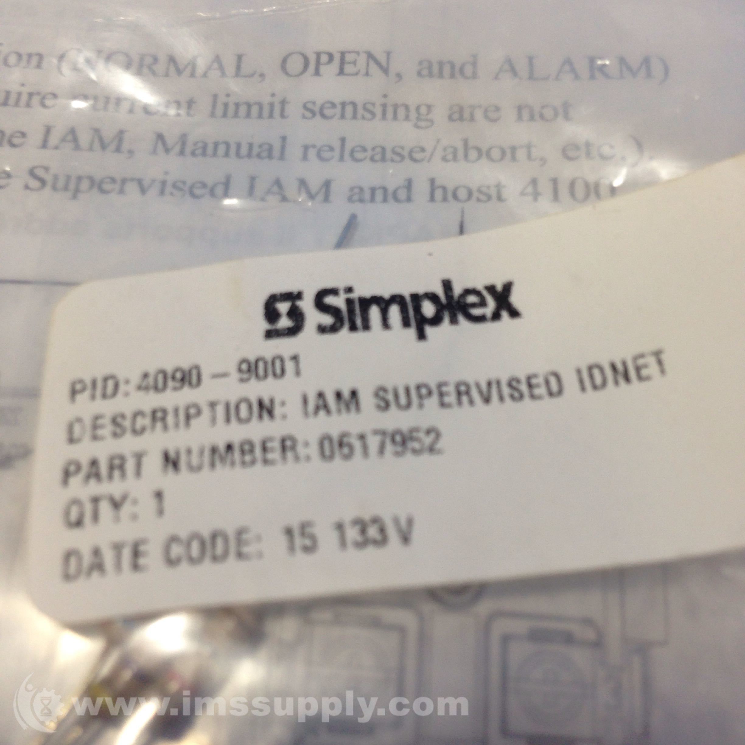 SIMPLEX 4090-9001 IAM SUPERVISED IDNET MODULE. NEW +440 IN STOCK
