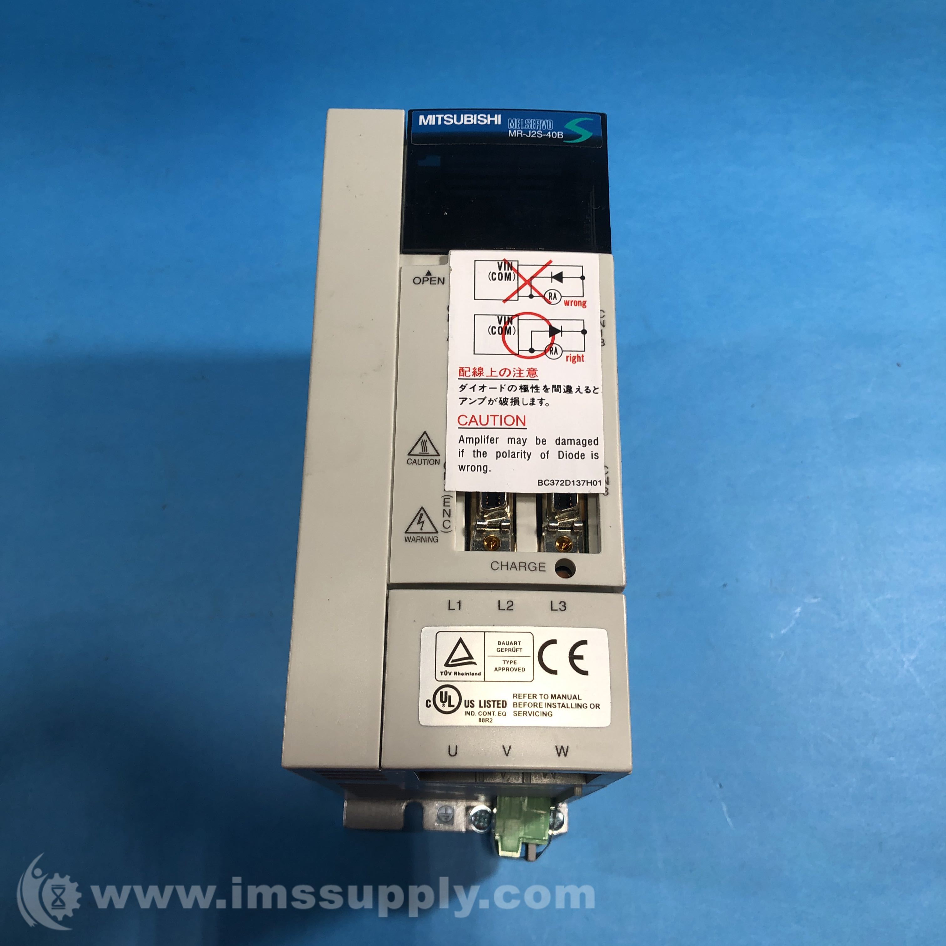 Mitsubishi MR-J2S-40B AC Servo Motor, AMP 400W 200V SSCNET - IMS