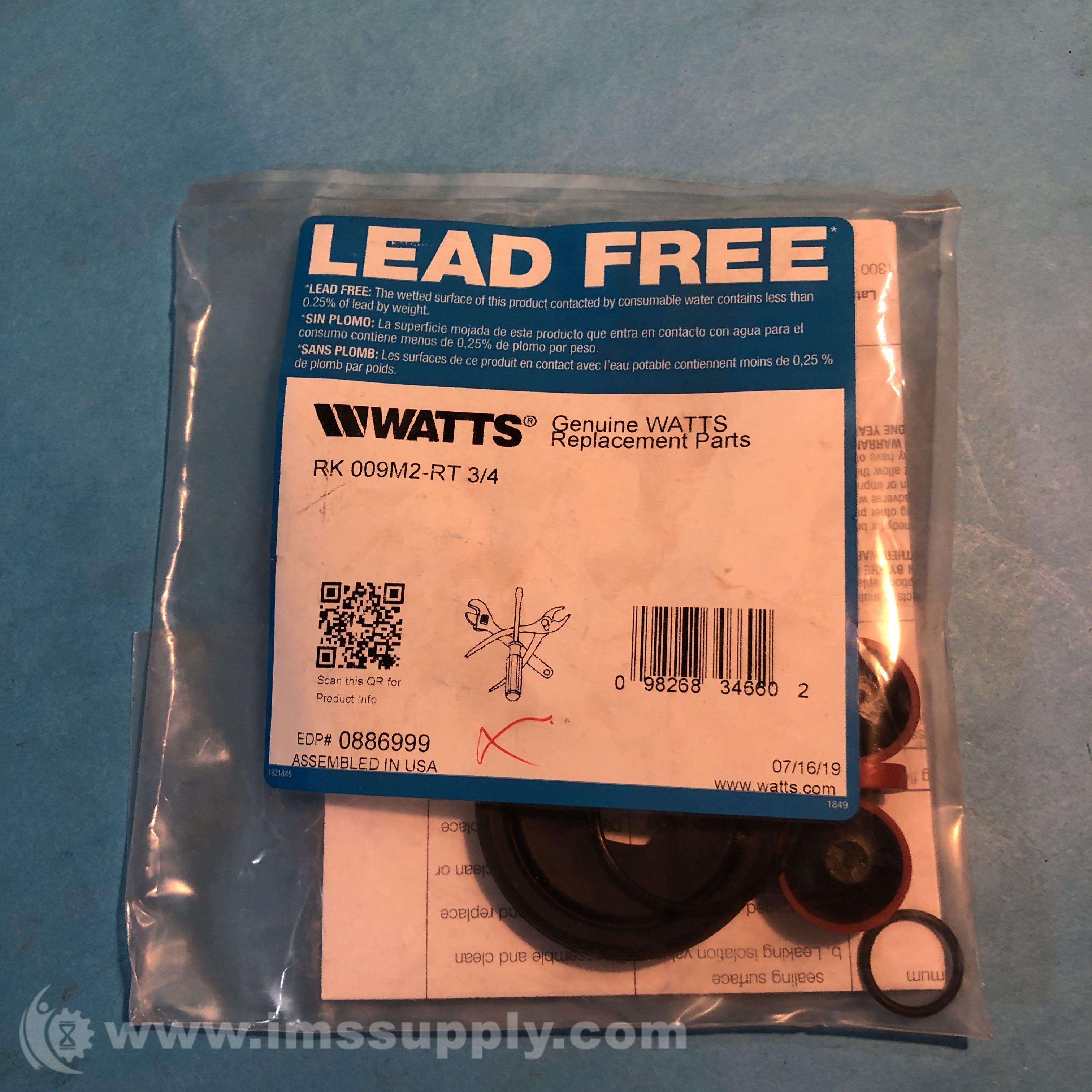 Watts RK 009M2-RT 3/4 RPZ Total Rubber Kit - IMS Supply