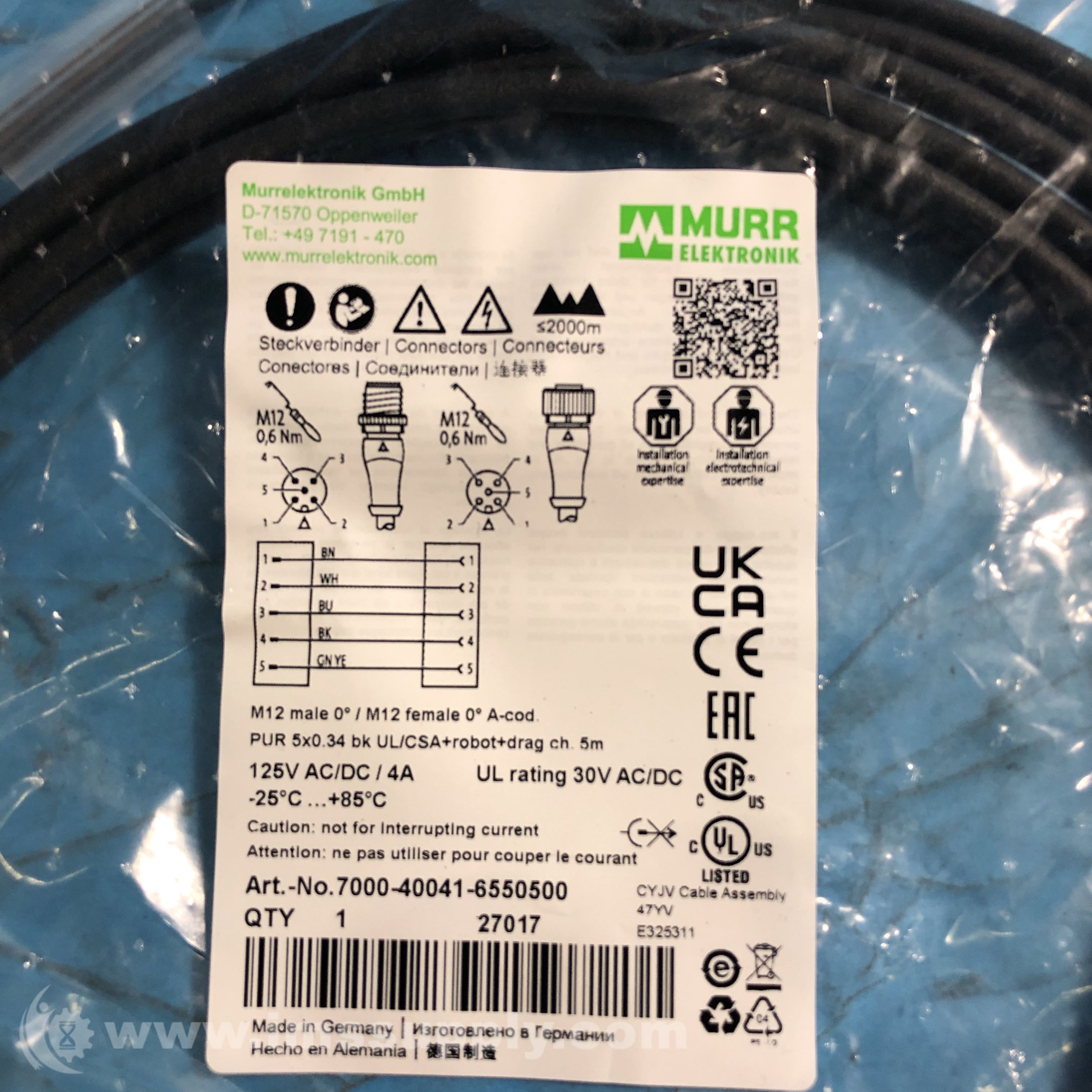 Murrelektronik 7000-40041-6550500 A-Coded Cable - IMS Supply