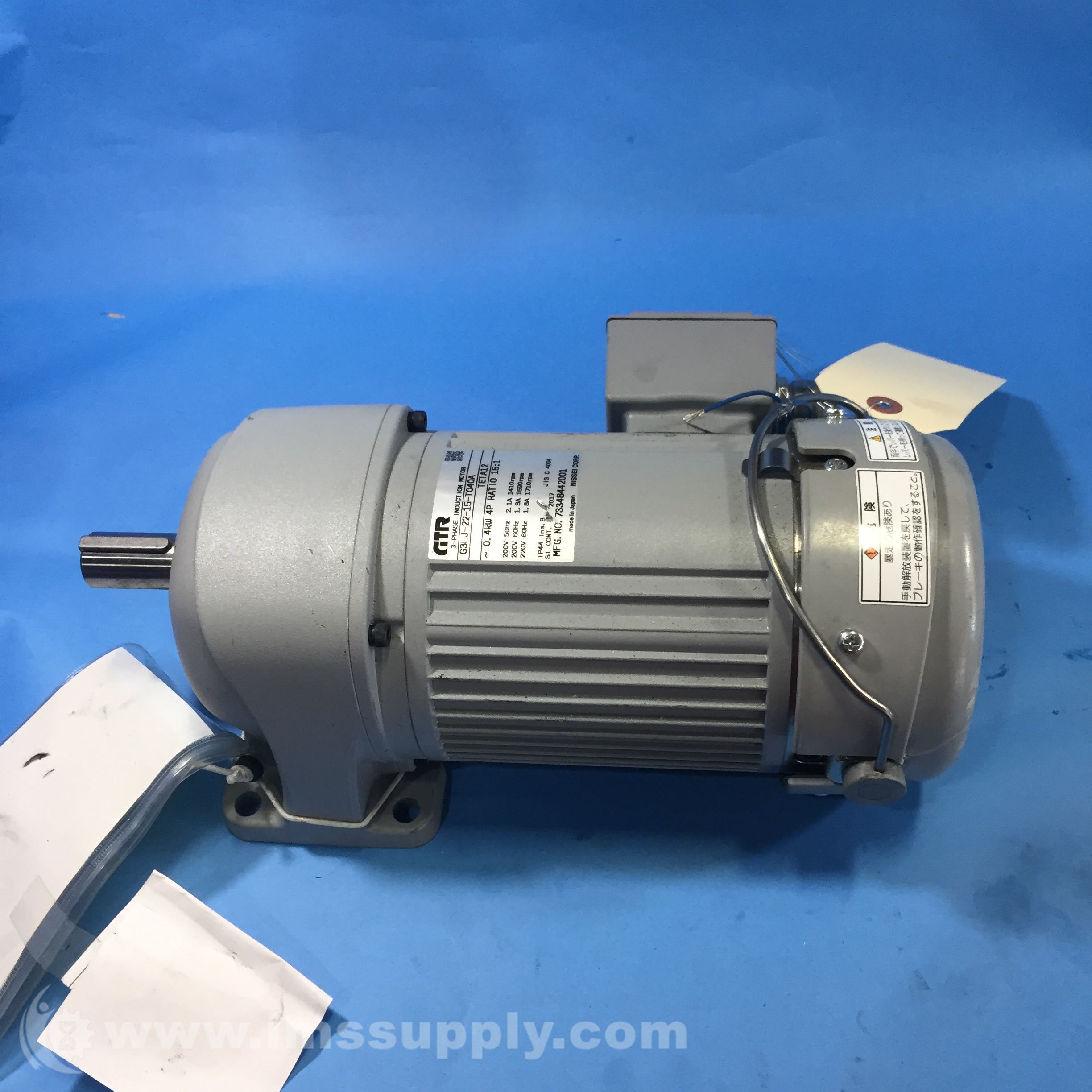 新古 NISSEI 3-PHASE INDUCTION MOTOR GLM-15-20-T90 三相インダクションモーター 90W(FAFR50201D013) 新古 NISSEI GTRギアモータ 3-PHASE INDUCTION MOTOR F2SM-20-25-T010