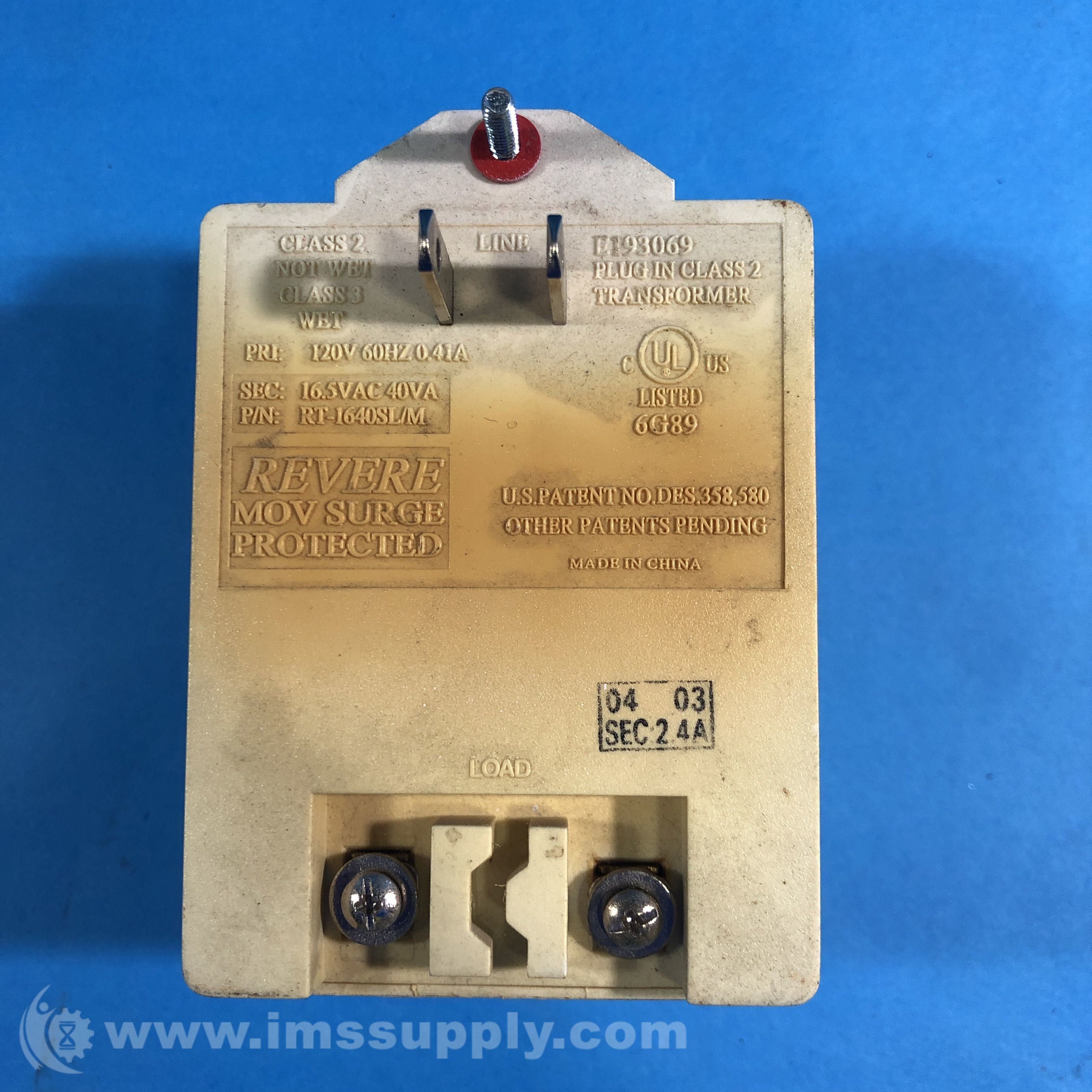 Revere RT-1640SL/M Encased Plug-in Transformer - IMS Supply
