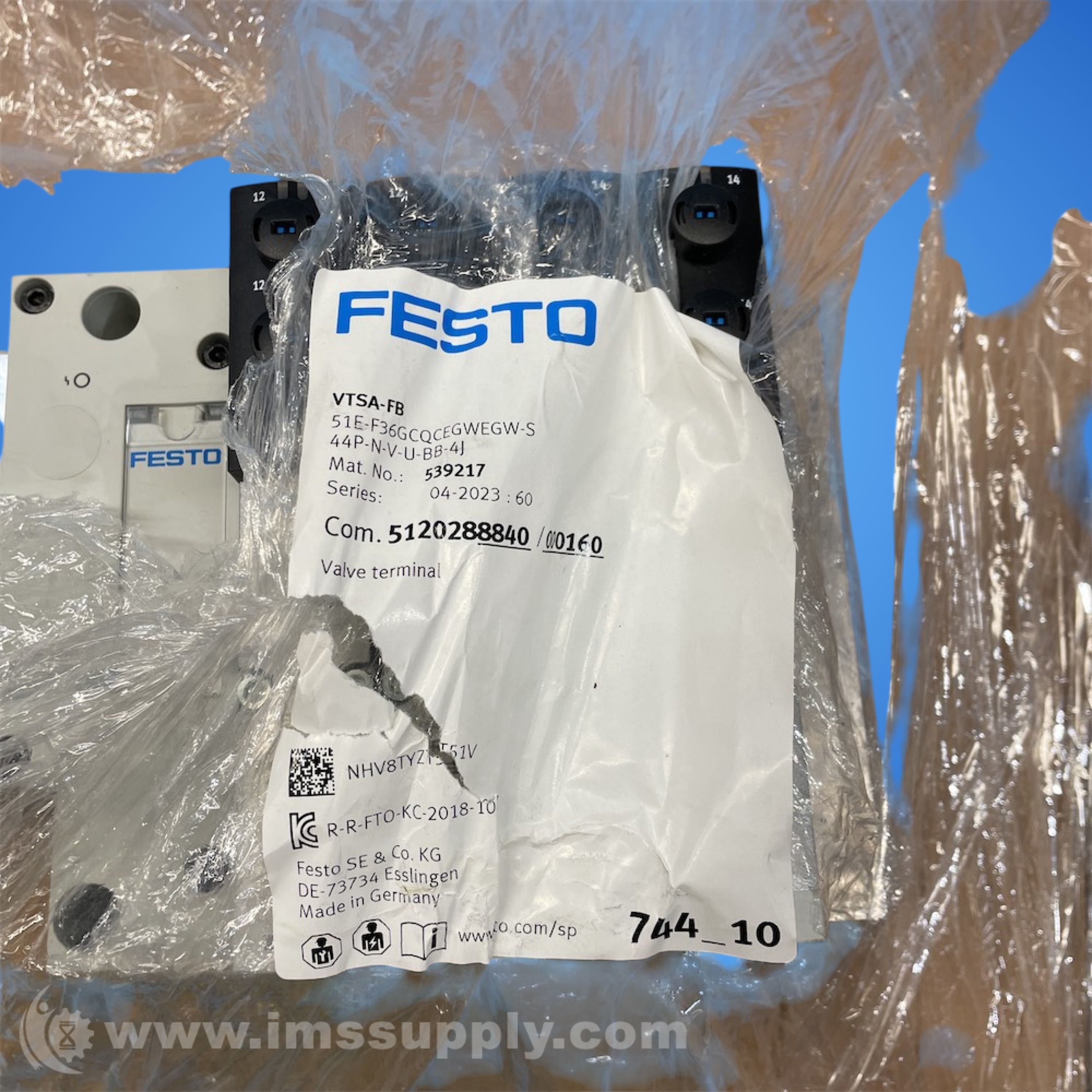 Festo VTSA-FB 51E-F36GCQCEGWEGW-S44P-N-V-U-BB-4 Valve Terminal - IMS Supply