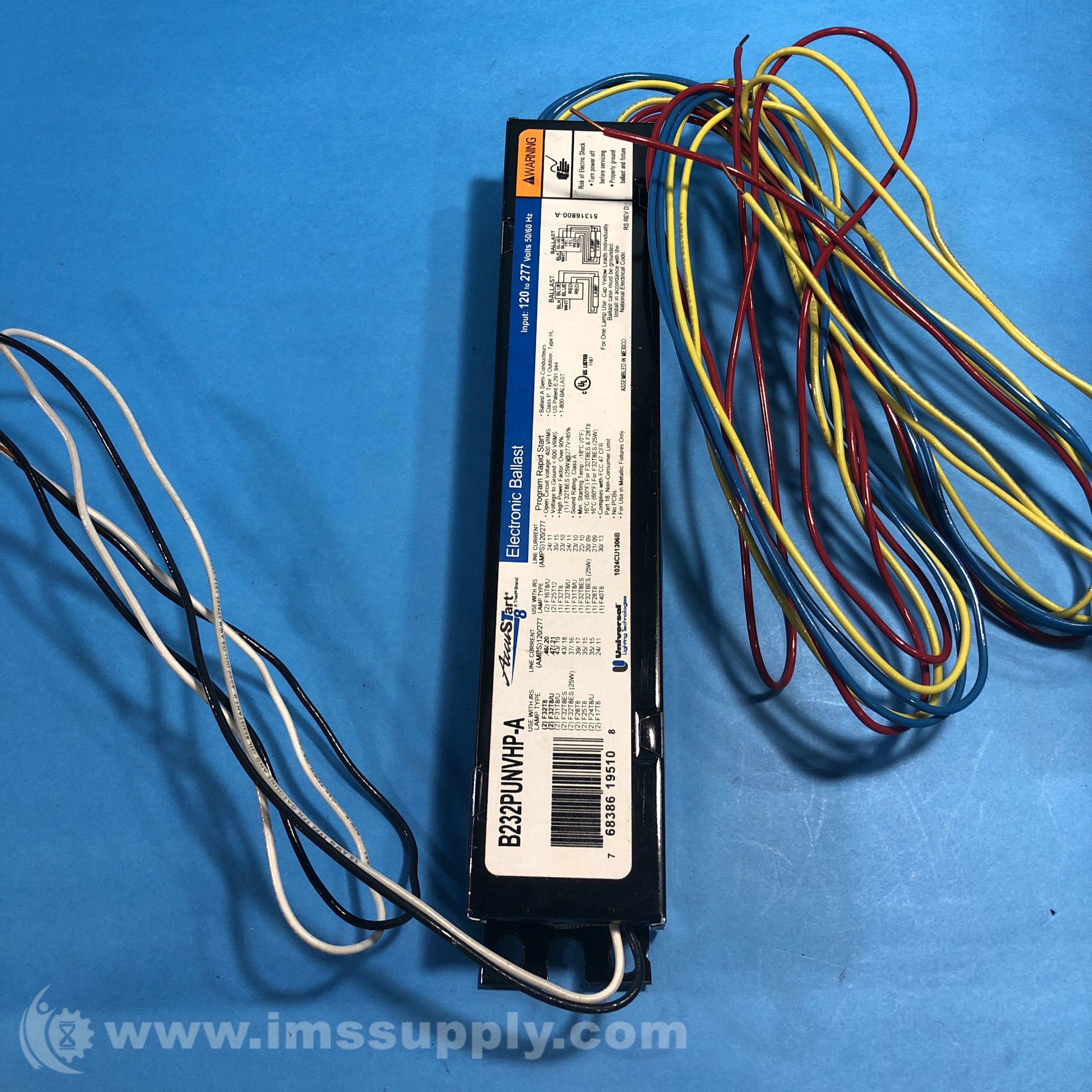 Universal Lighting Technologies B232PUNVHPA Electronic Ballast IMS