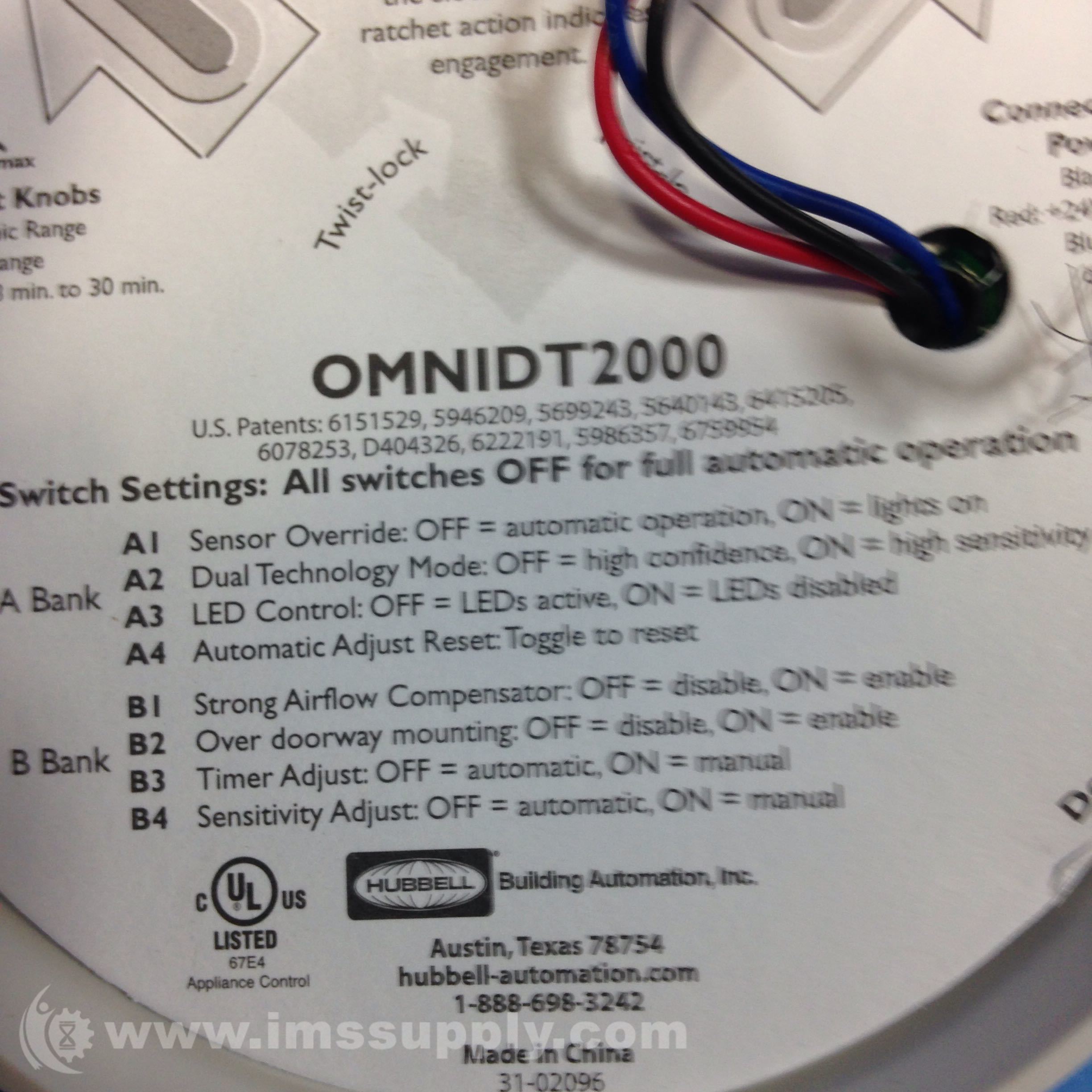 Hubbell NXOSOMDT2 Occupancy Sensor IMS Supply