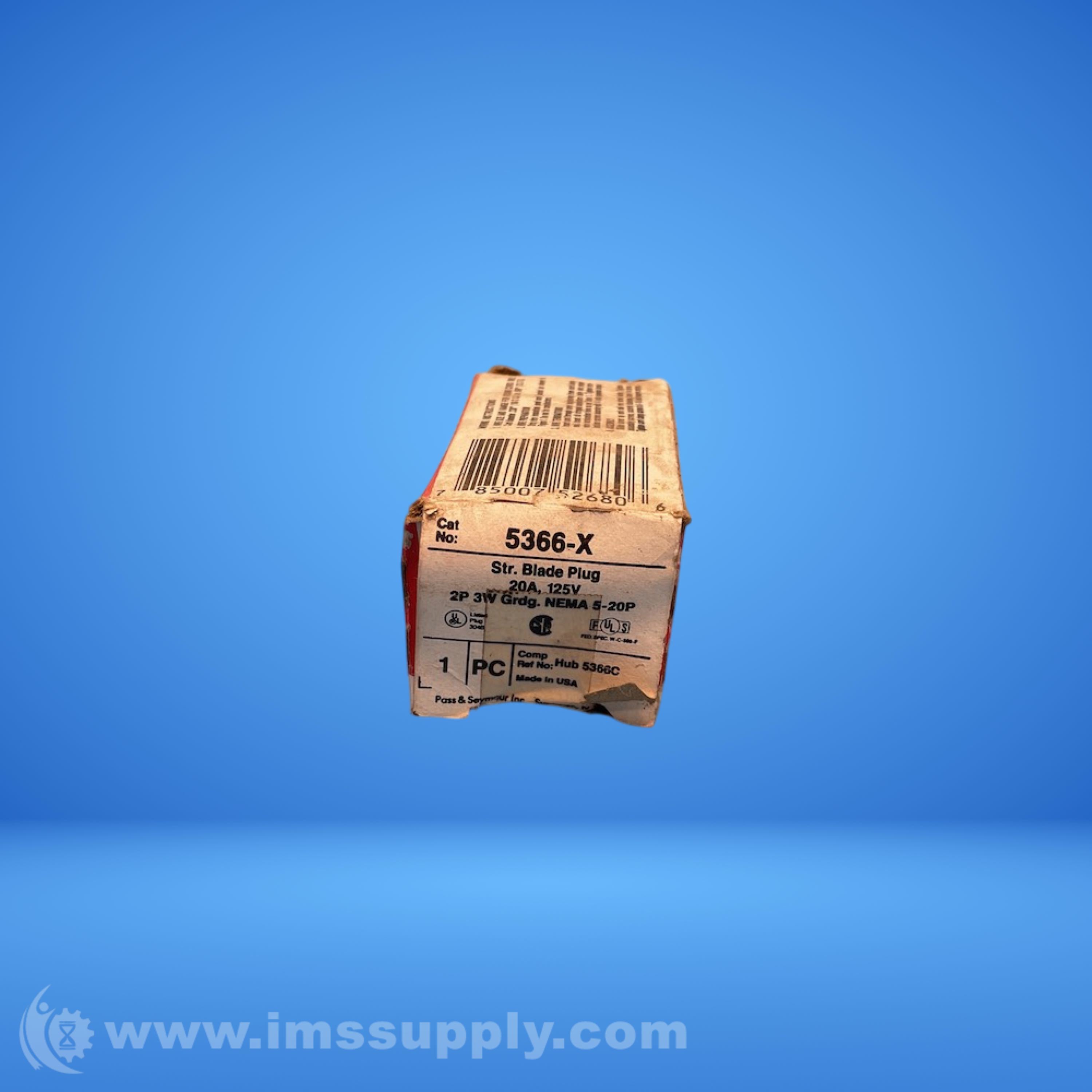 Pass & Seymour 5366-X Straight Blade Male Plug - IMS Supply