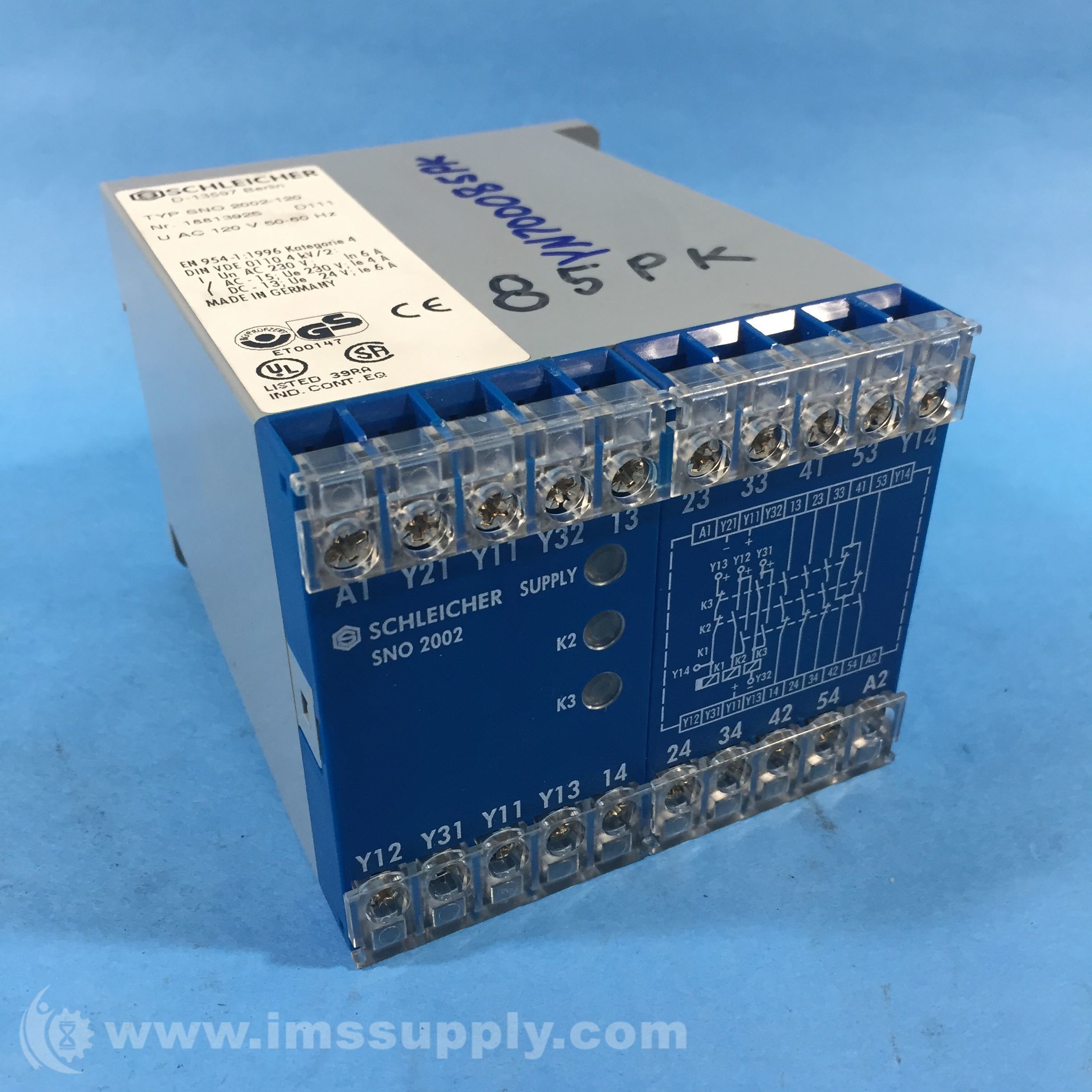 Schleicher Electronic D-13597 Safety Relay, 120 VAC, 50-60 Hz - IMS Supply