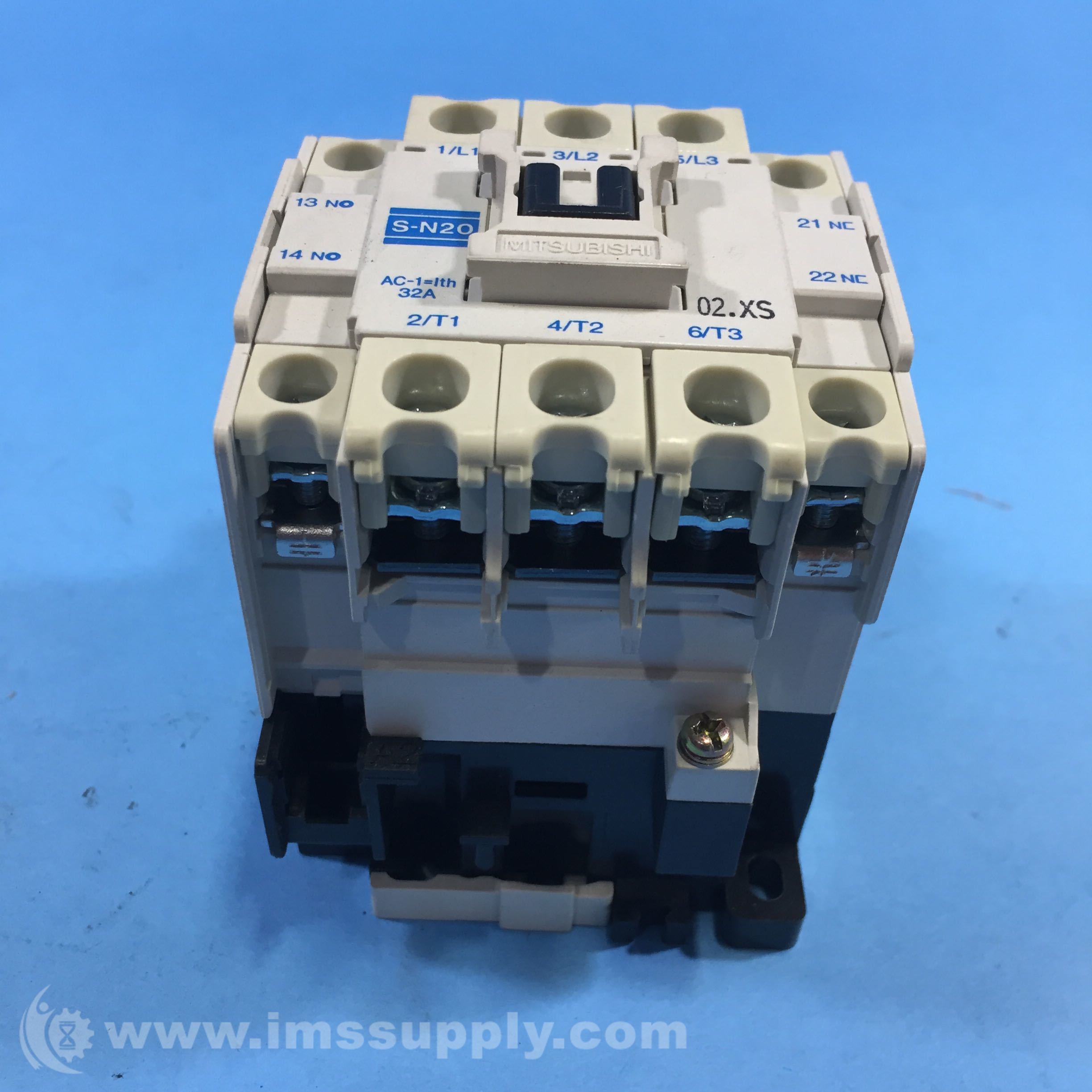 Mitsubishi S-N20CX Magnetic Contactor, 440 VAC Coil, 3 Pole, 32 A