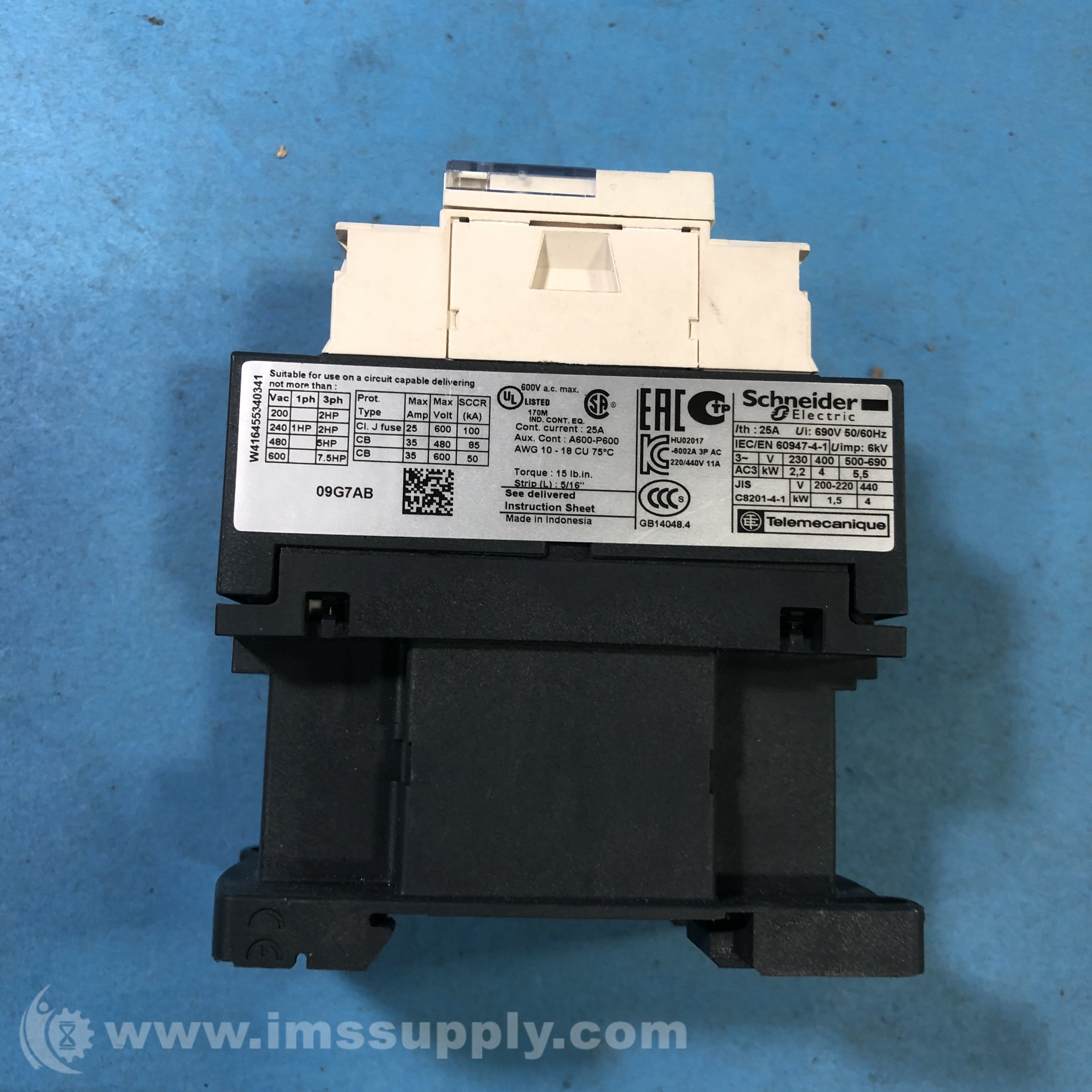 Schneider Electric LC1D09 Contactor, 9 Amp - IMS Supply
