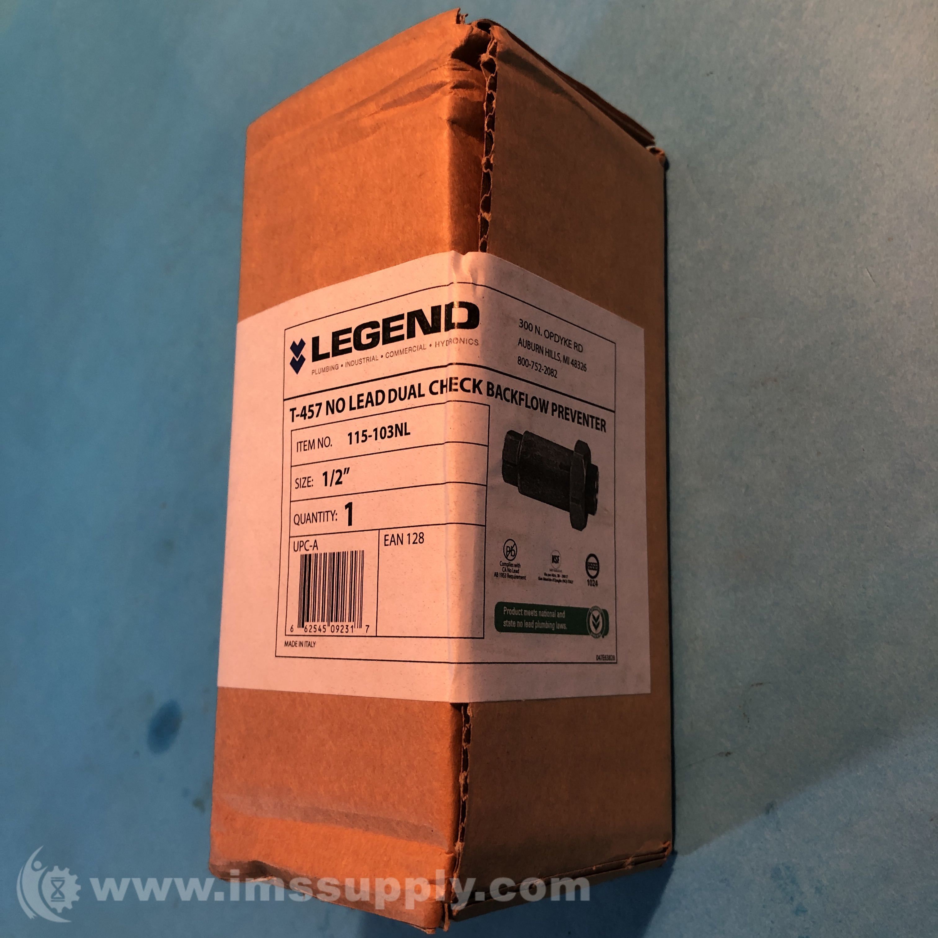Legend Valve 115-103NL 1/2 T-457 DUAL CHECK Backflow Preventer - IMS Supply