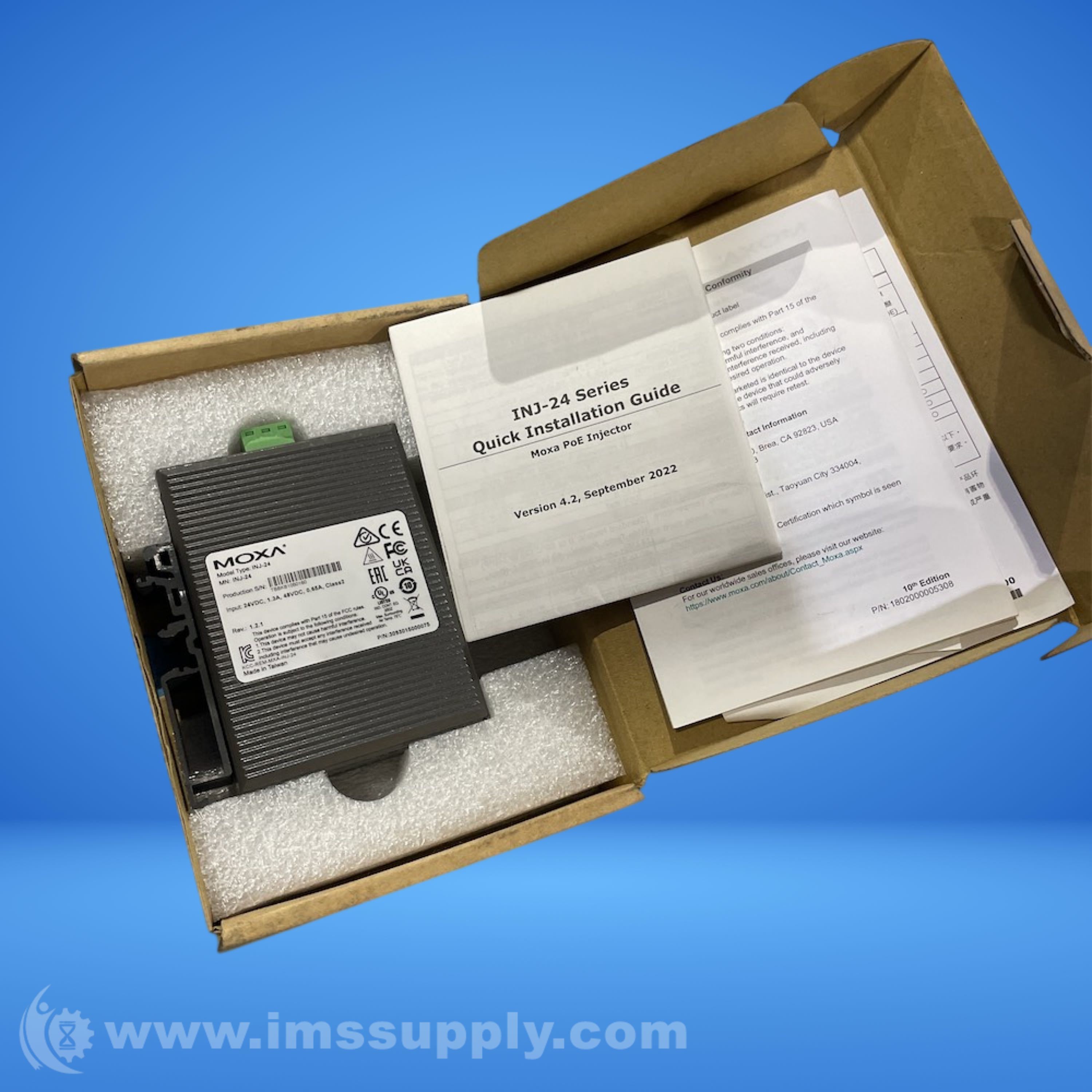 Moxa INJ-24 PoE+ Injector - IMS Supply