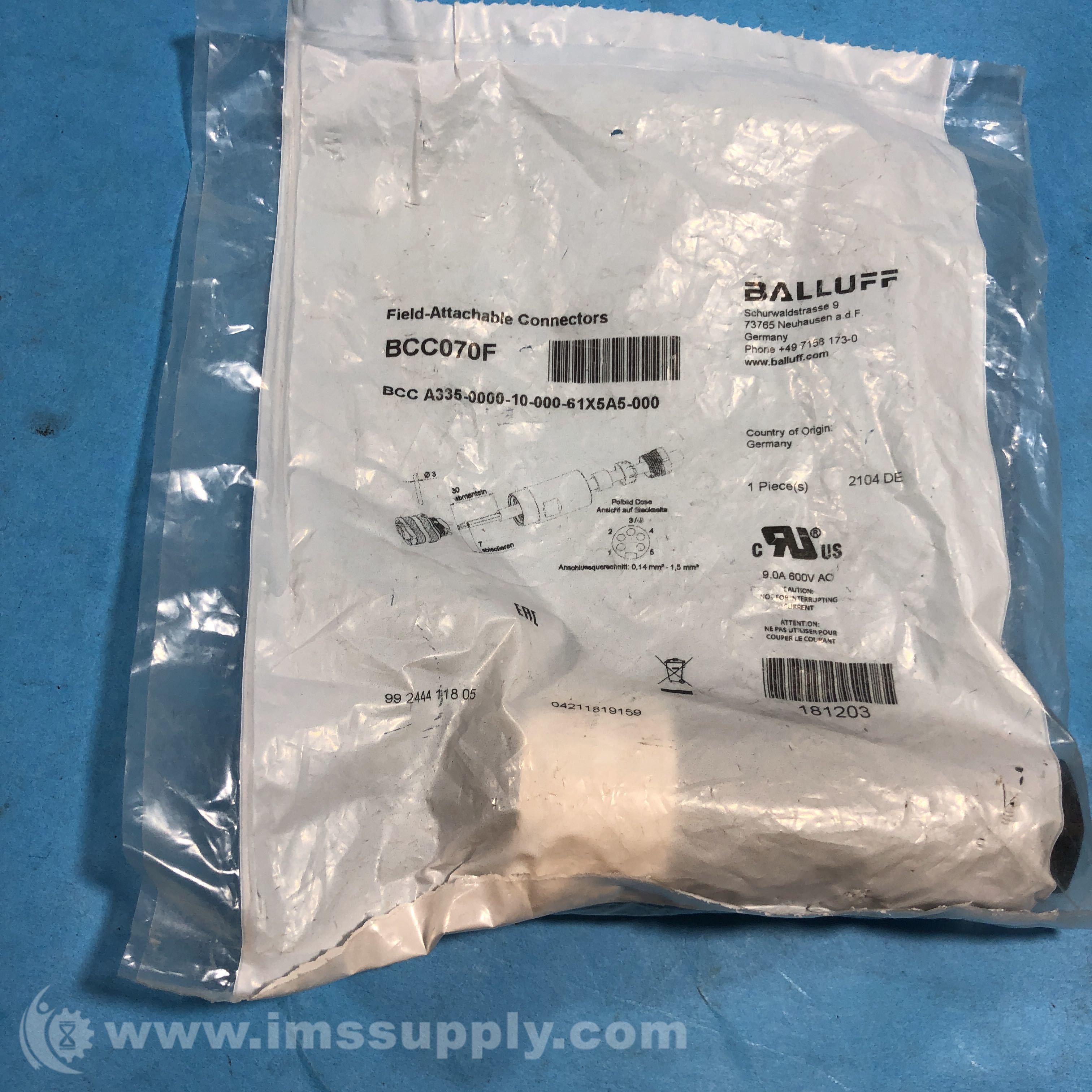 Balluff BCC070F Field Attachable Connector - IMS Supply
