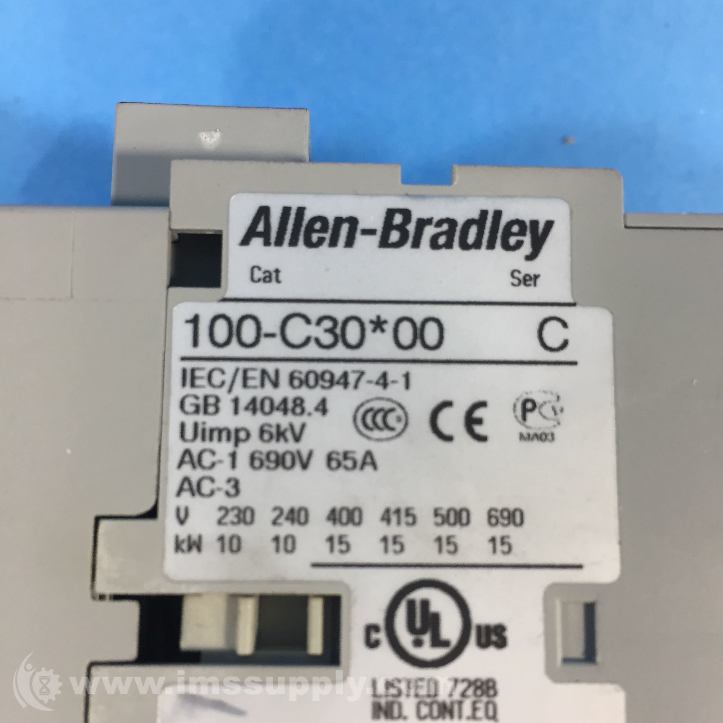 Allen Bradley 100-C30*00 Series C 3 Phase IEC Contactor, AC Coil - IMS  Supply