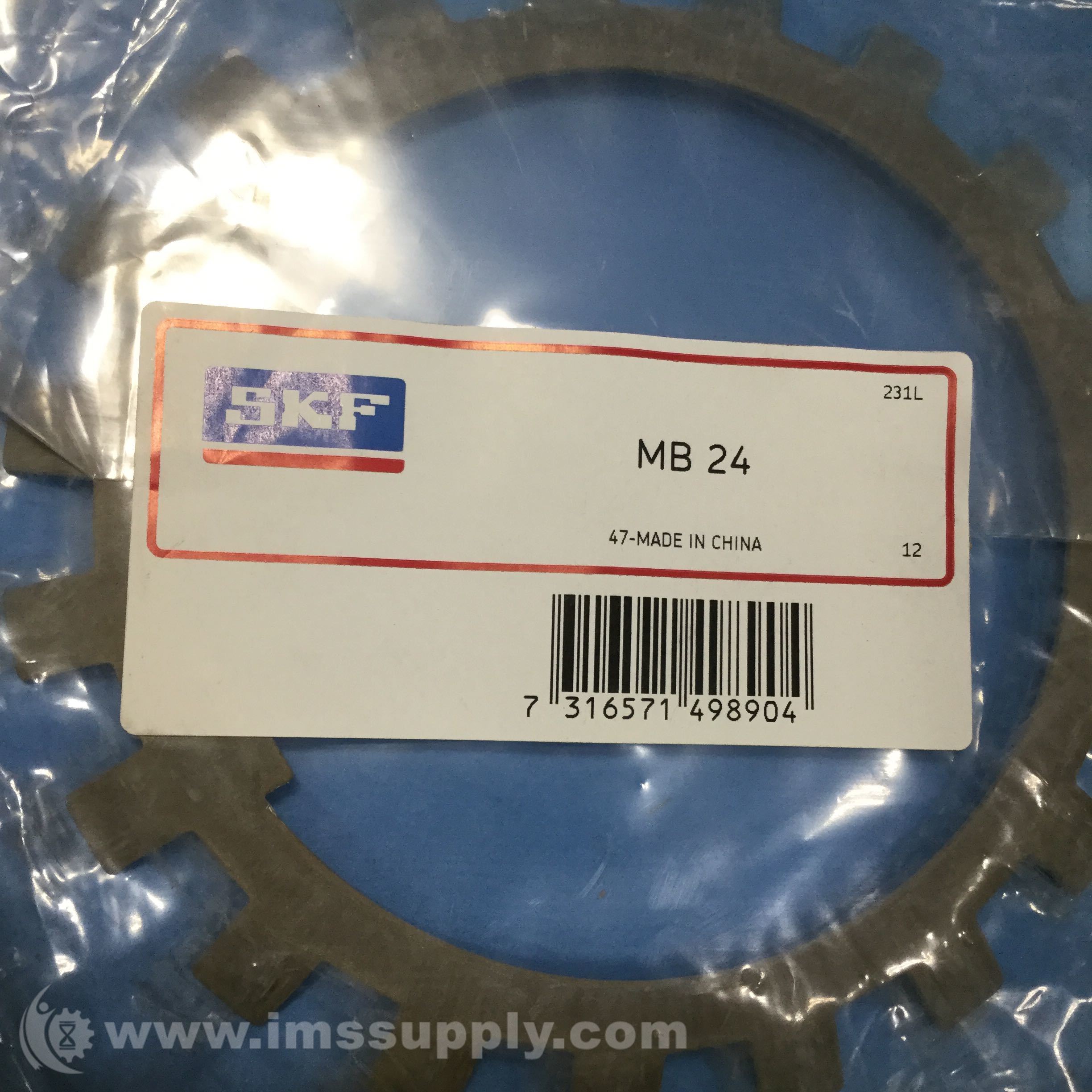 SKF MB 24 Mass Lock Washer, 120 mm ID x 164 mm OD x 138 mm FD IMS Supply