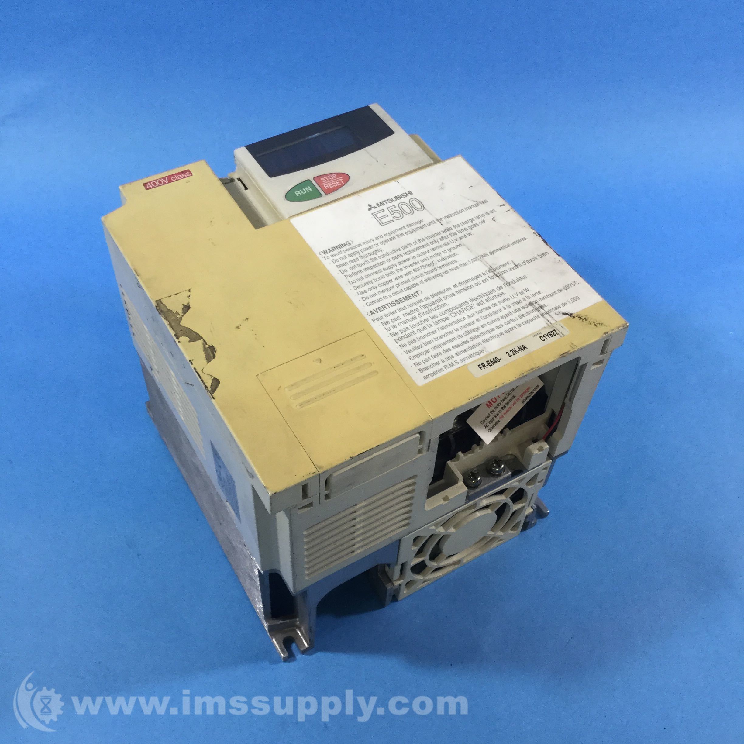 Mitsubishi FR-E540-2.2K-NA E500, 3HP 480V Mitsubishi VFD - IMS Supply