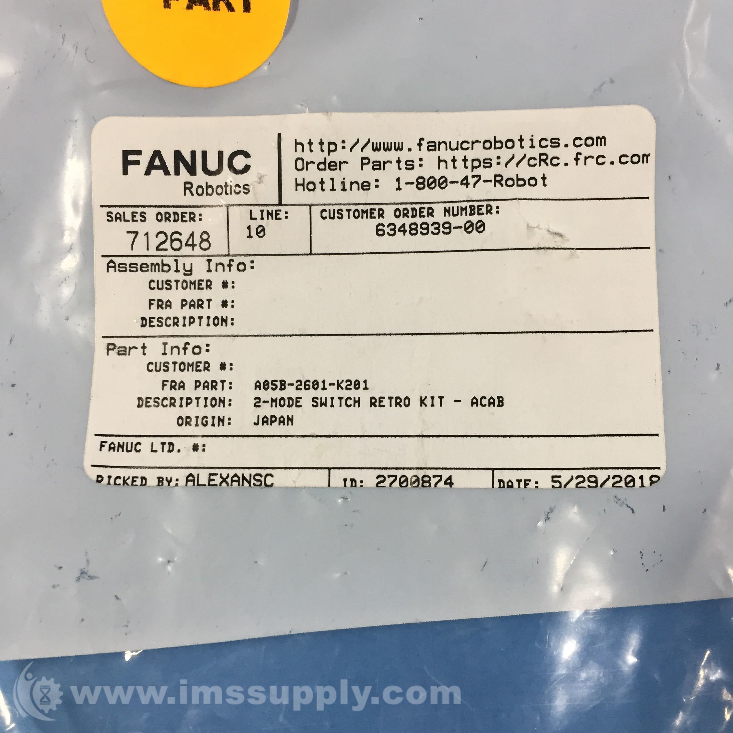 Fanuc A05B-2601-C312 PLC Processore Modulo - Nuovo Con Spedizione Veloce