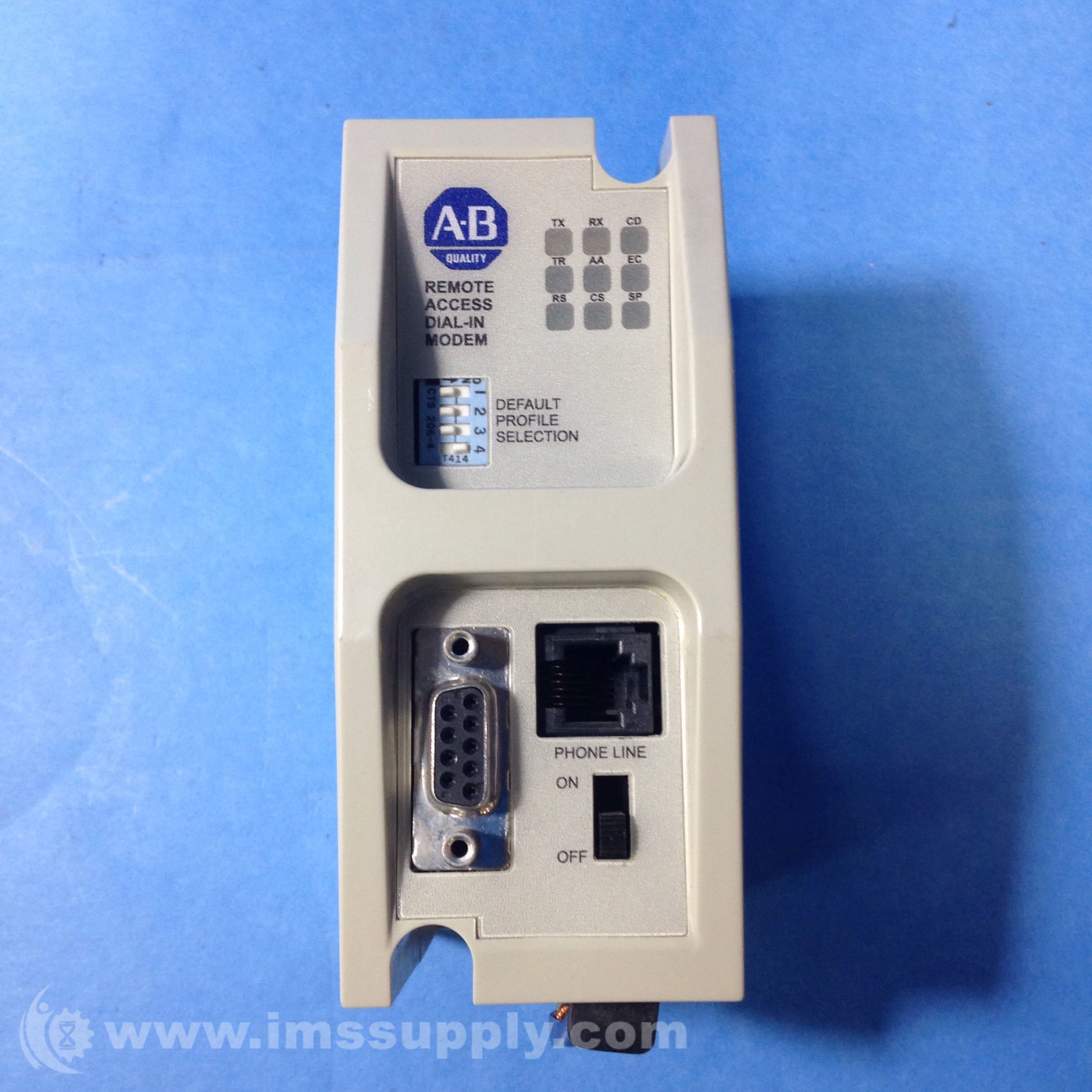 Allen Bradley 9300-RADM1/B Remote Access Dial-INn Modem 24VDC - IMS Supply