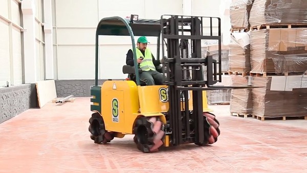 Mecanum Wheels Means Your Forklift Can Moonwalk