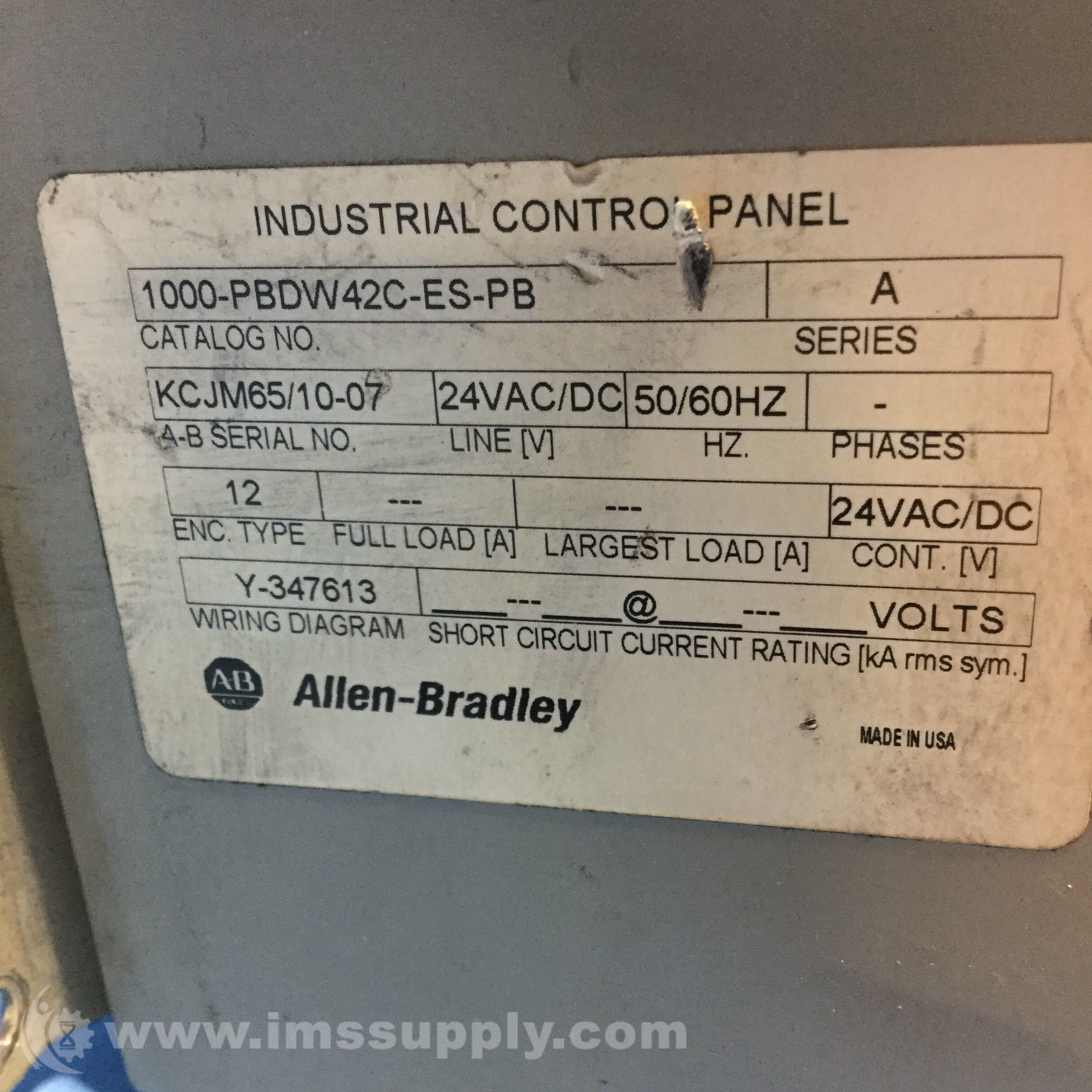Allen Bradley 1000-PBDW42C-ES-PB Control Station - IMS Supply