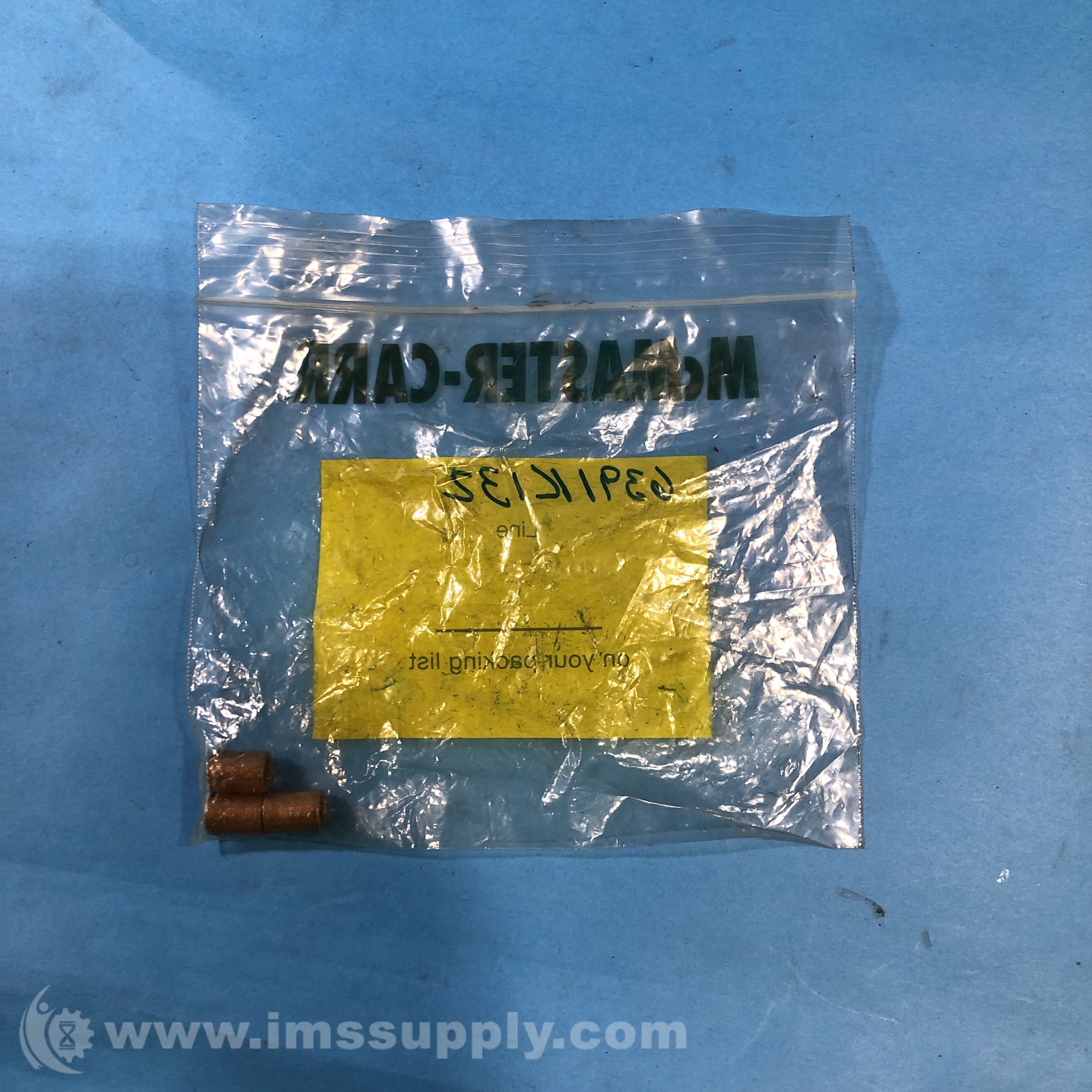 McMasterCarr 6391K132 Plain Bronze Sleeve Bearing Bag of 3 IMS Supply
