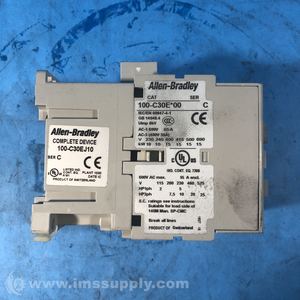 Allen Bradley 100-C30D10 Contactor ,30 A,110V 50 Hz / 120V 60 Hz - IMS  Supply