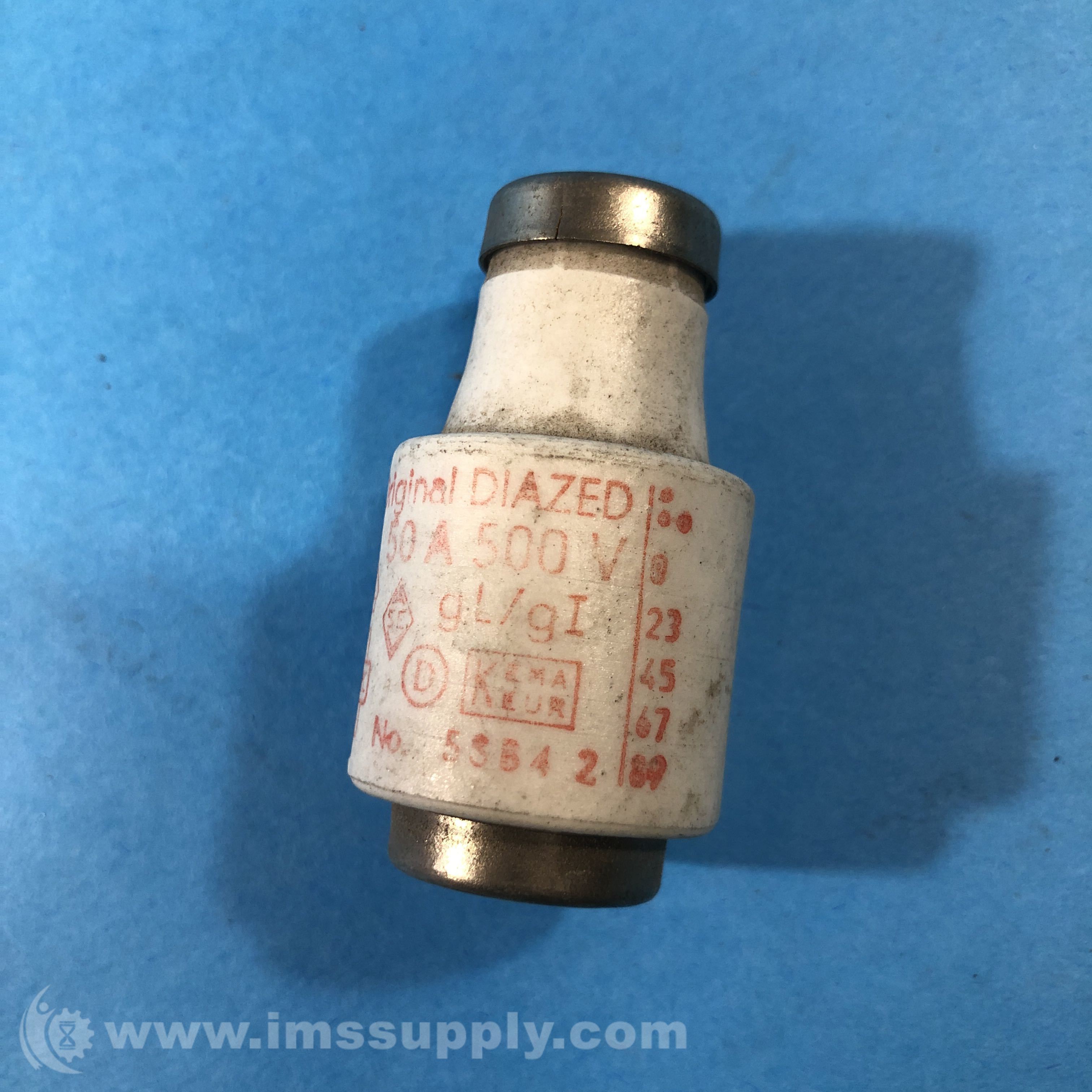 Kema Keur 53642 Ceramic Bottle Fuse, Original Diazed IMS Supply