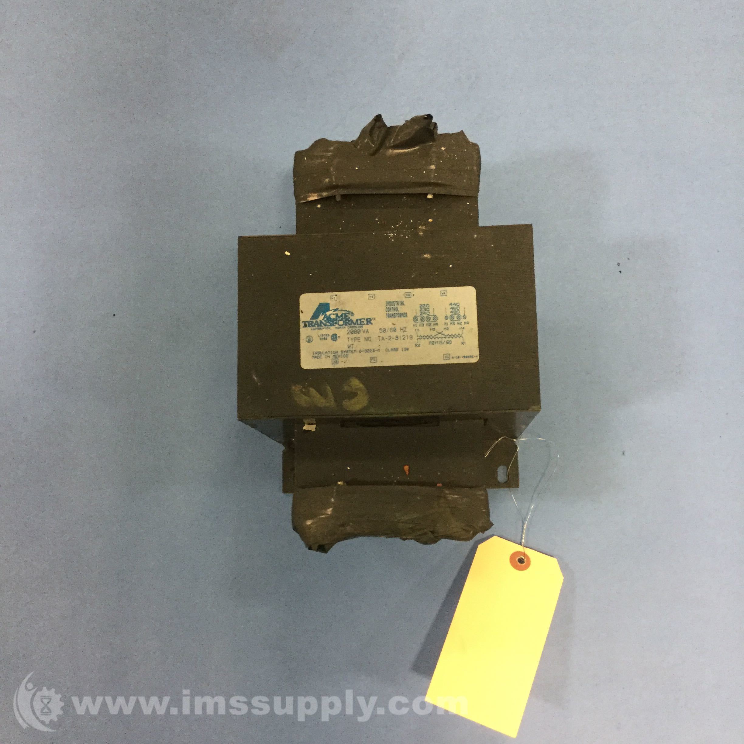 Acme Electric Control Transformer TA281219 Transformer IMS Supply