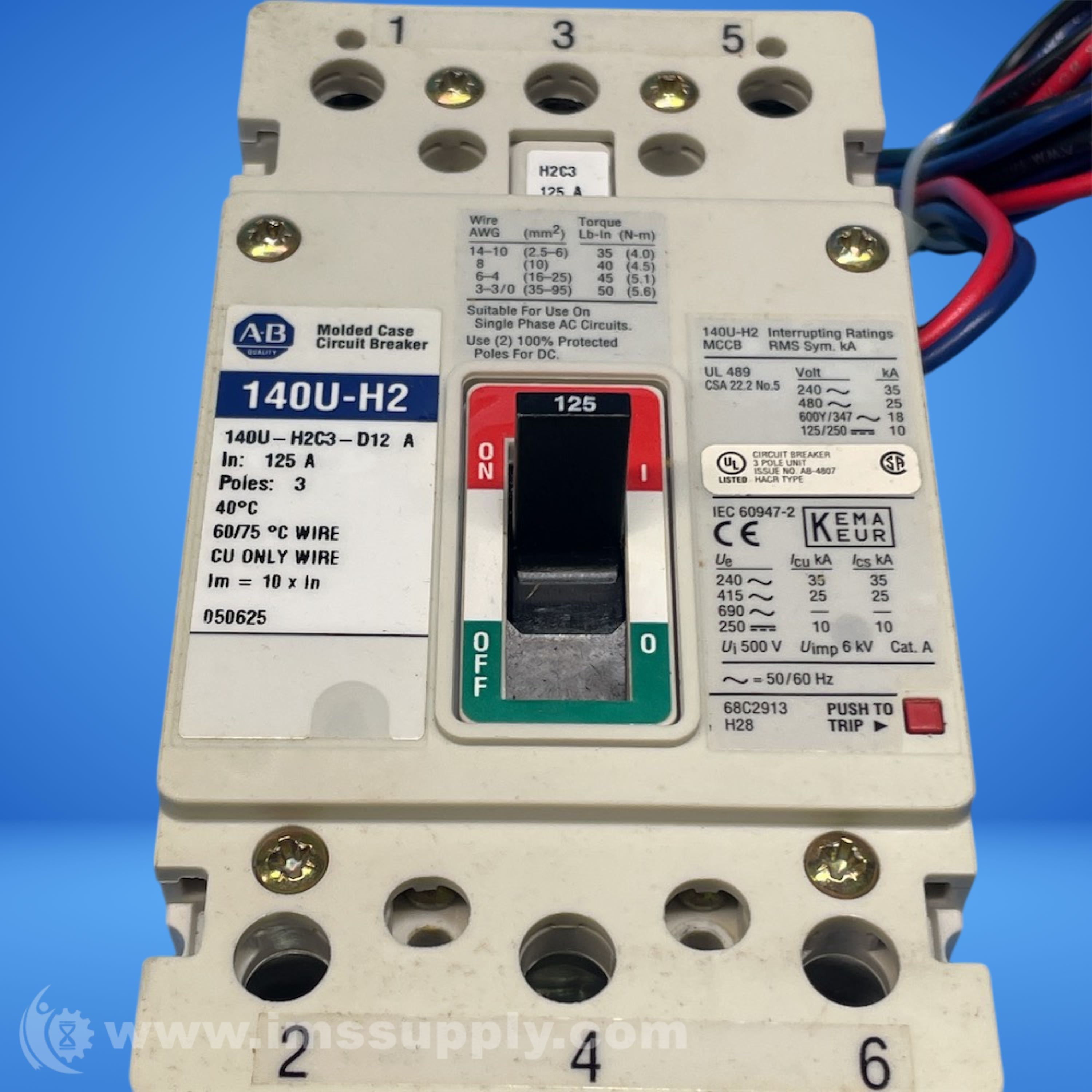 Allen Bradley 140U-H2C3-D12 Series A Molded Case Circuit Breaker - IMS ...