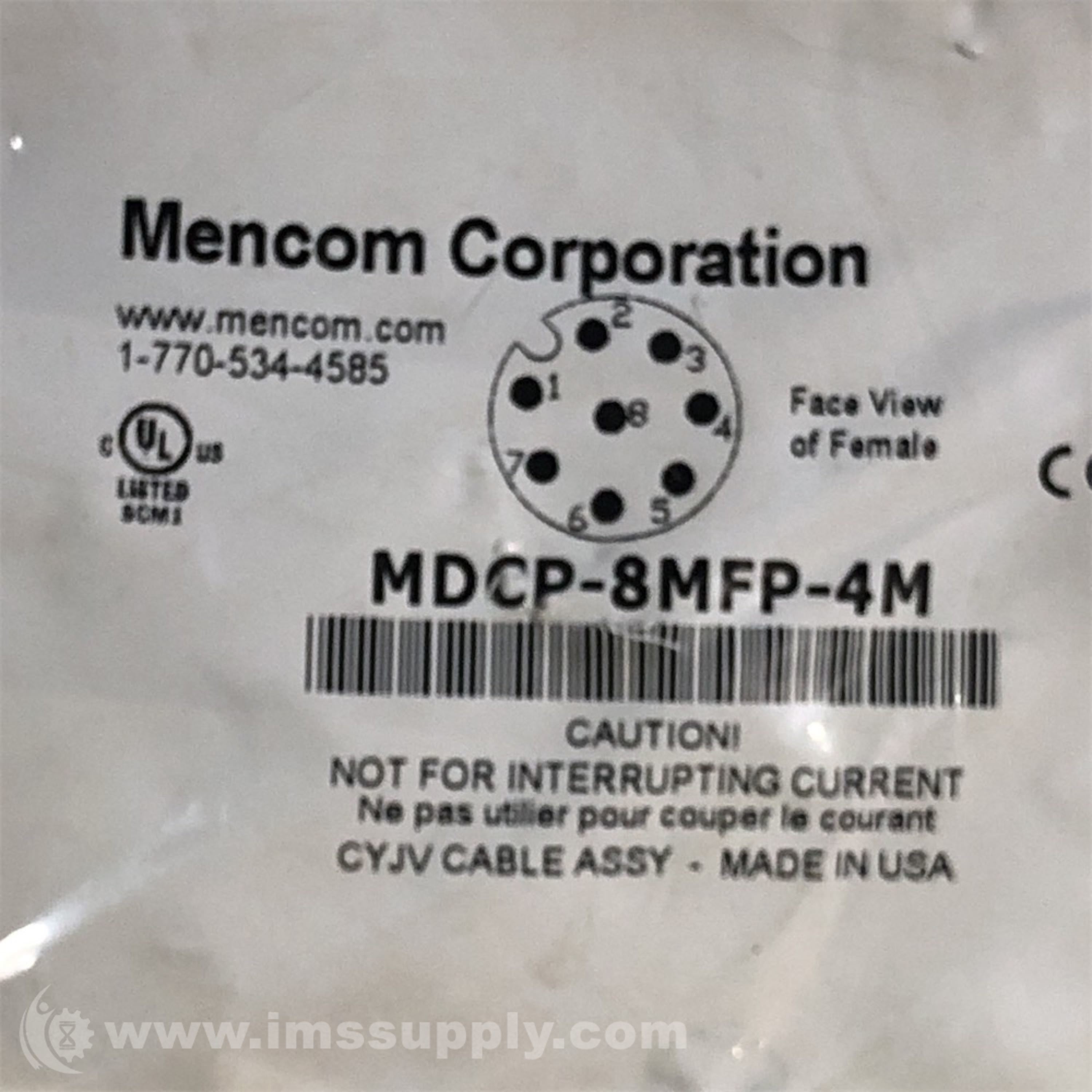 Mencom MDCP-8MFP-4M Electrical Cord Assembly - IMS Supply