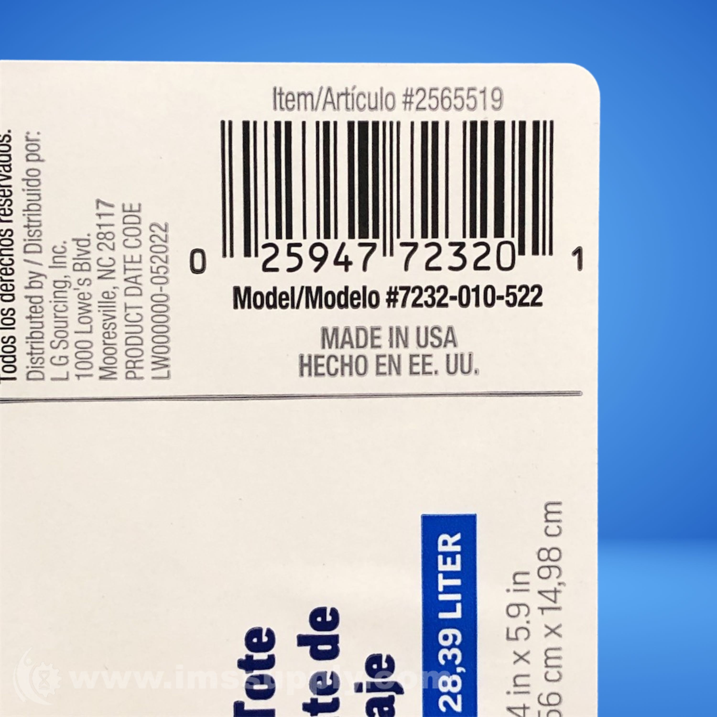 Project Source 7232-010-522 - IMS Supply