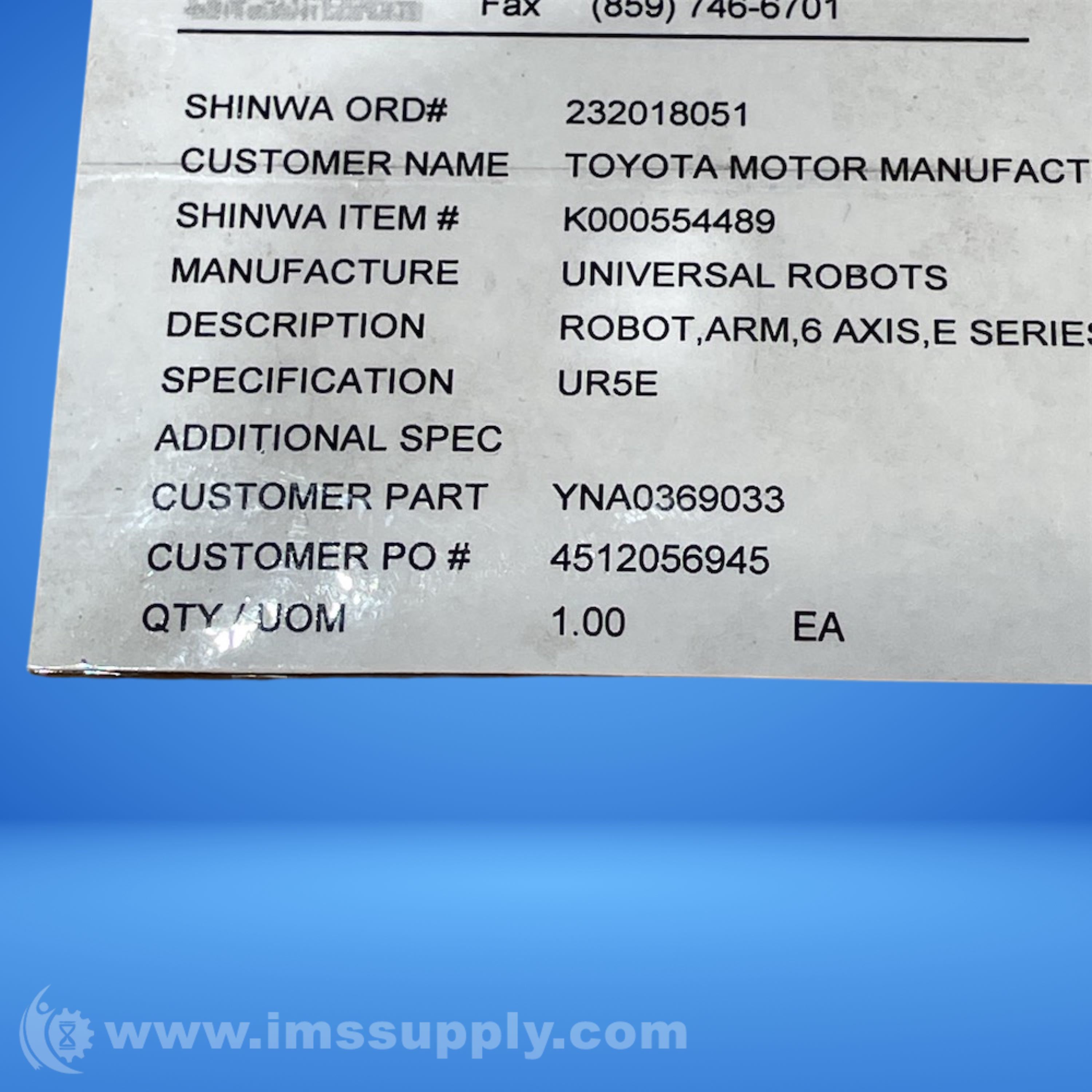 Universal Robots 110305 Control Box for UR-110305 Robot Arm - IMS Supply